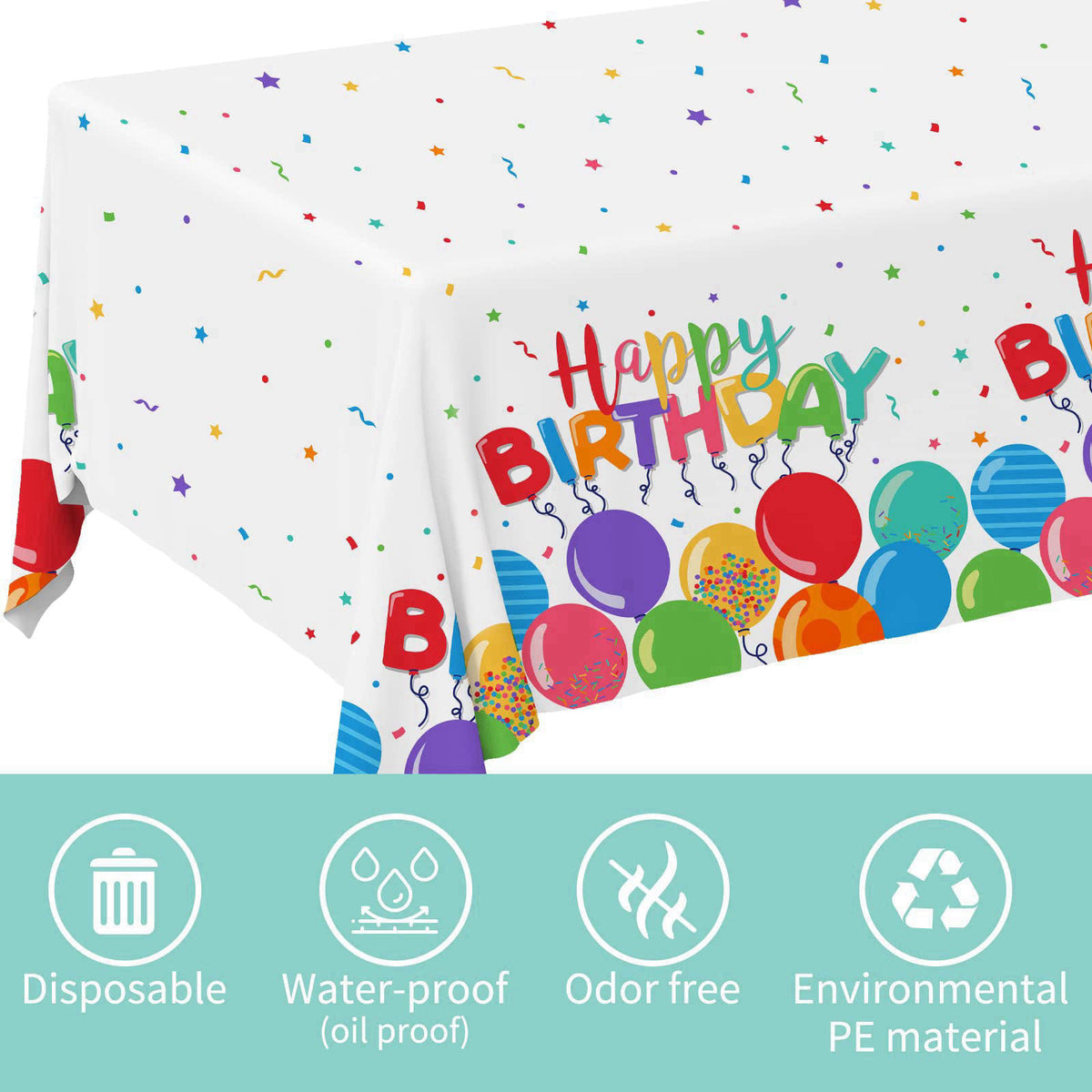 Gatherfun Birthday Party Supplies Disposable Paper Plates Napkins Cups Tablecloth and Banner for Kid’s Birthday Party De