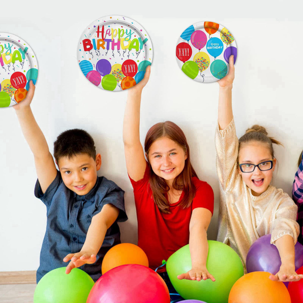 Gatherfun Birthday Party Supplies Disposable Paper Plates Napkins Cups Tablecloth and Banner for Kid’s Birthday Party De