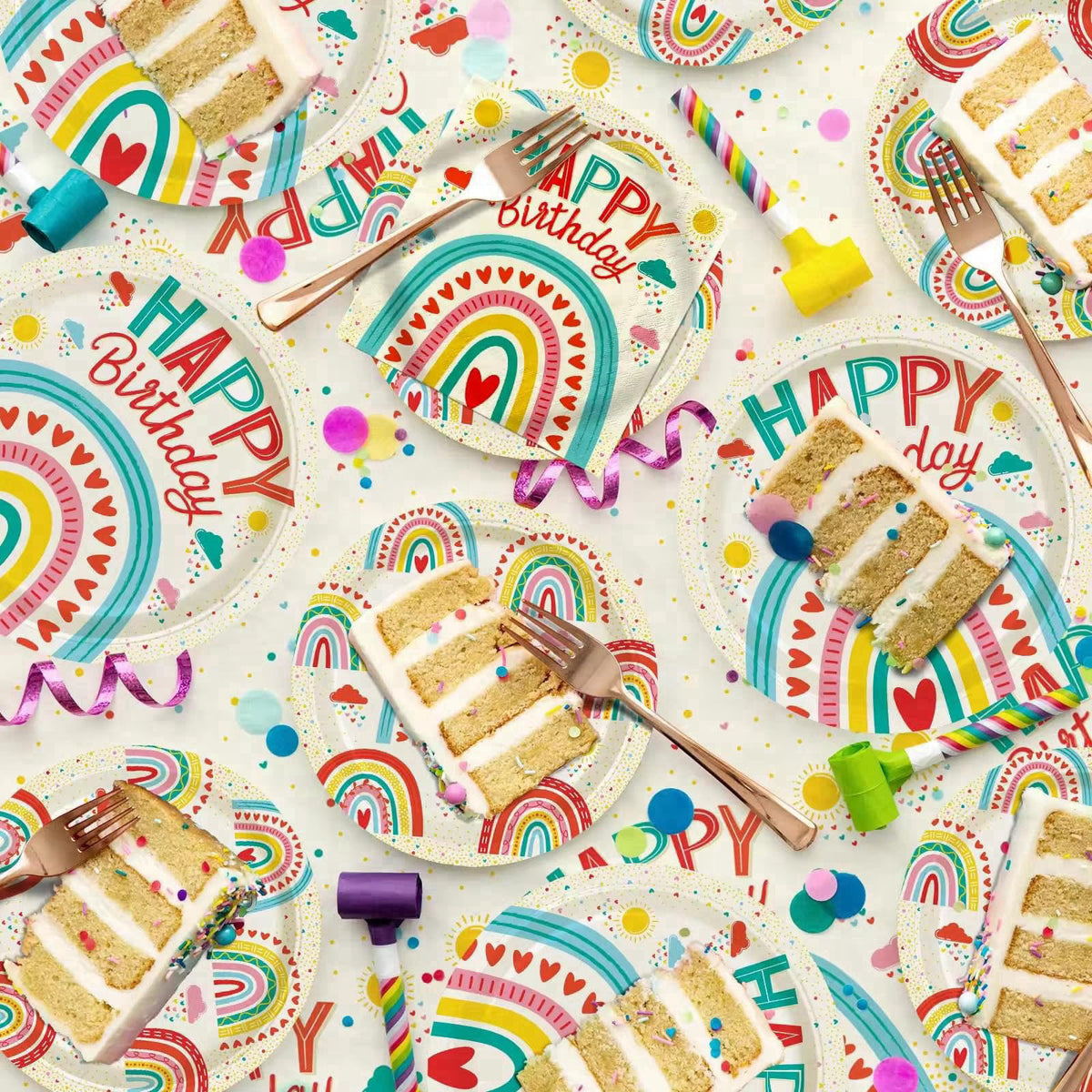 Party Ready All-in-One Birthday Party Supplies Set – Premium Complete Decoration Kit with Tableware, Balloons, Banner & 