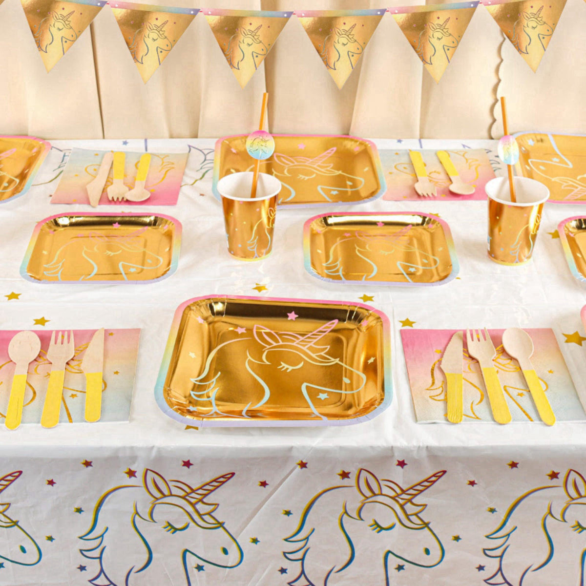 Party Ready Deluxe Birthday Party Supplies Set – Complete Decoration Bundle with Tableware, Drinkware, Banner, Cake Topp