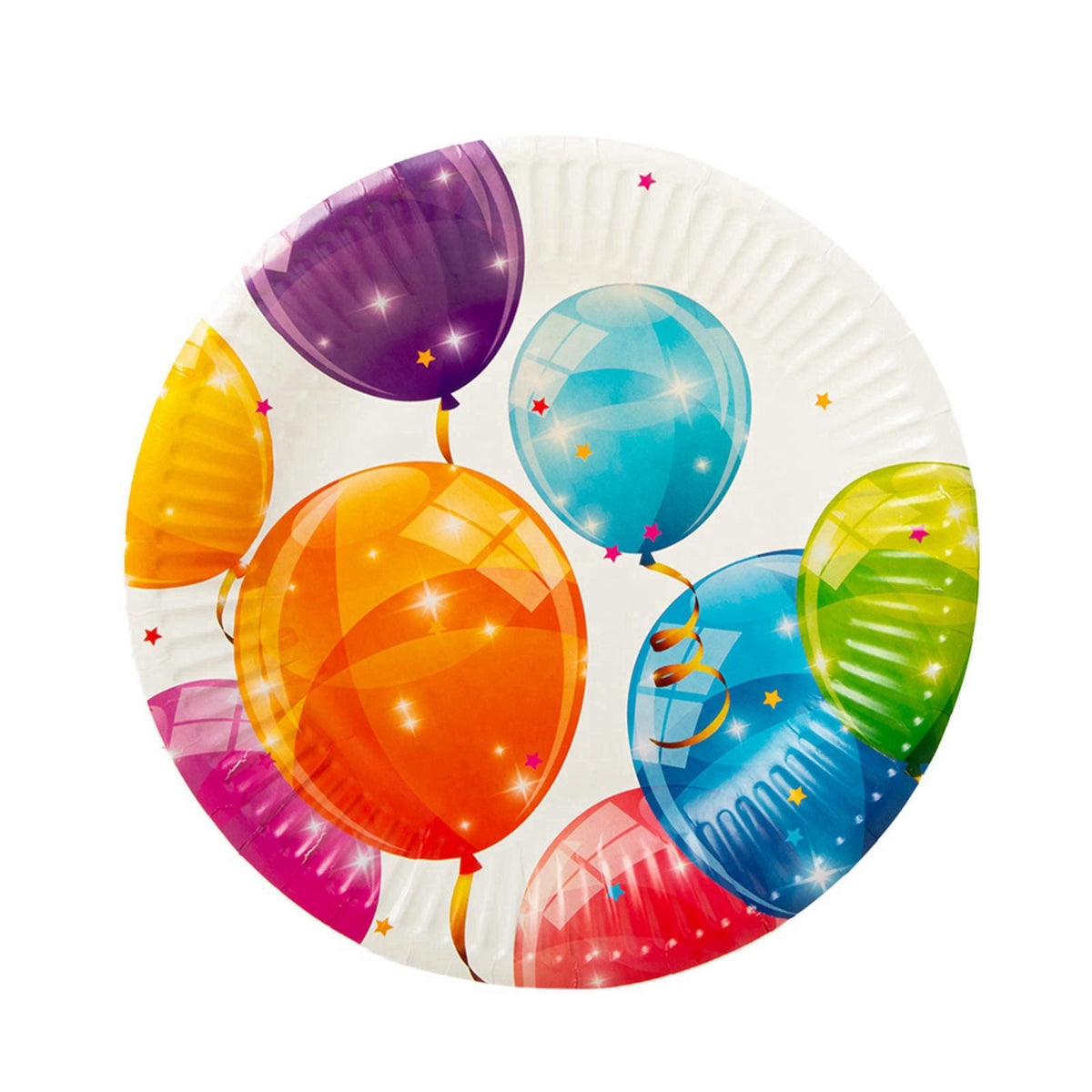 Procos Sparkling Balloon Themed Birthday Party Kit with 8 Large & Small Plates, 8 Cups, 20 Napkins, 6 Invitations, 1 Ban