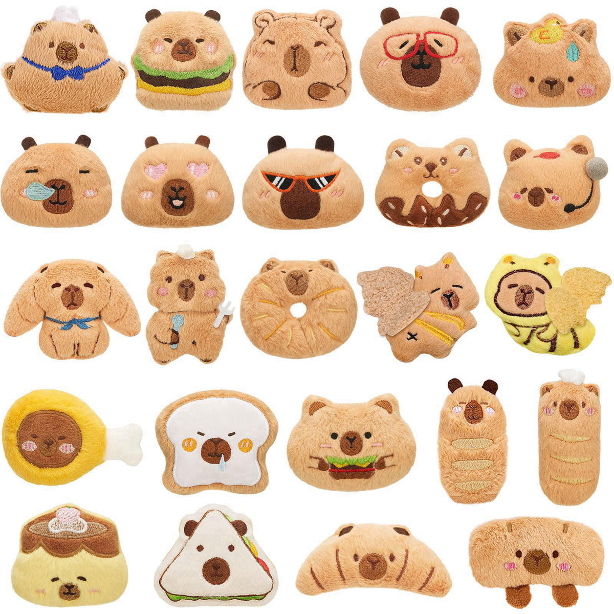 WYZOID 24PCS Kids Plush Keychains Bulk, Mini Stuffed Animal Keychains, Cute Backpack Charms, Party Favors, Classroom Pri