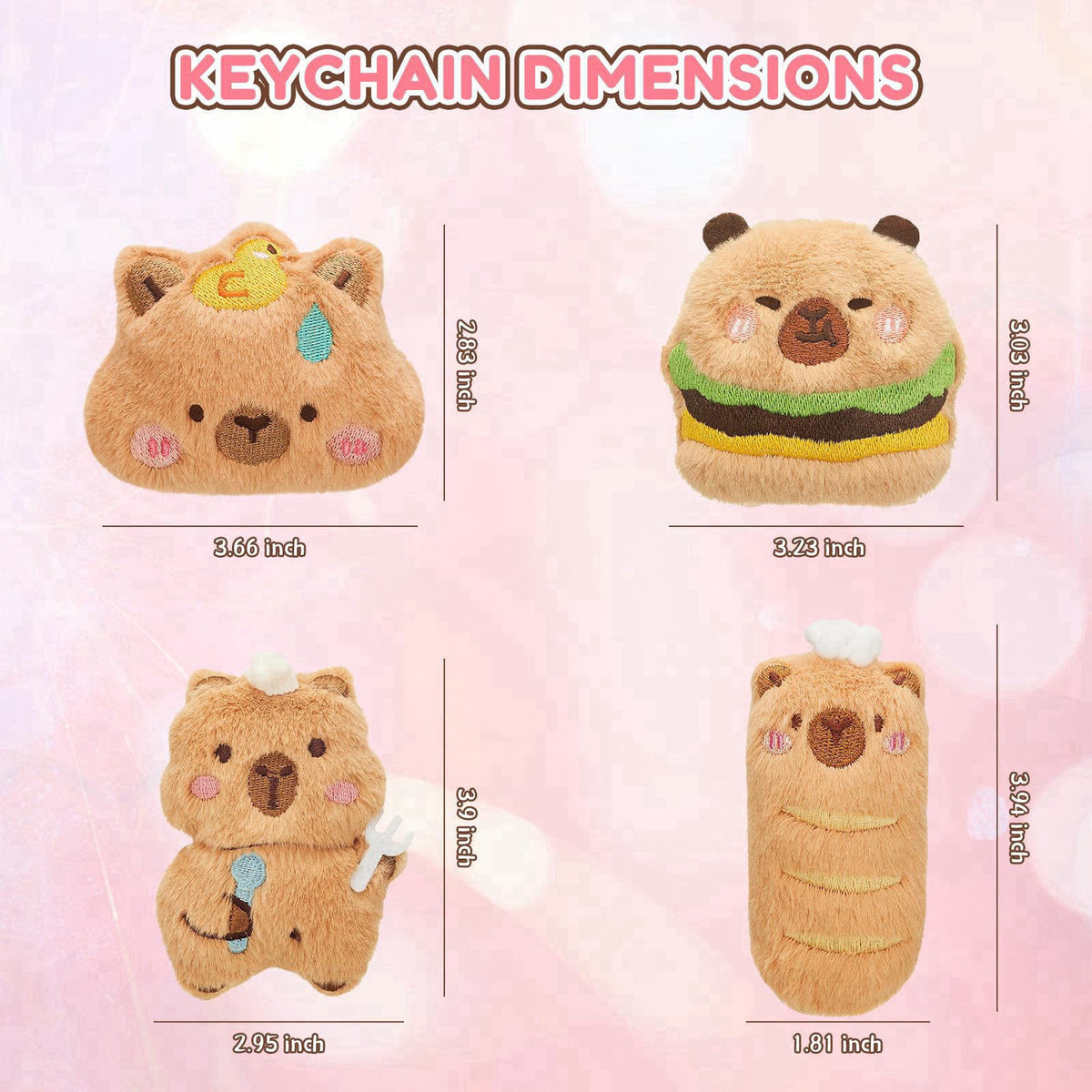 WYZOID 24PCS Kids Plush Keychains Bulk, Mini Stuffed Animal Keychains, Cute Backpack Charms, Party Favors, Classroom Pri