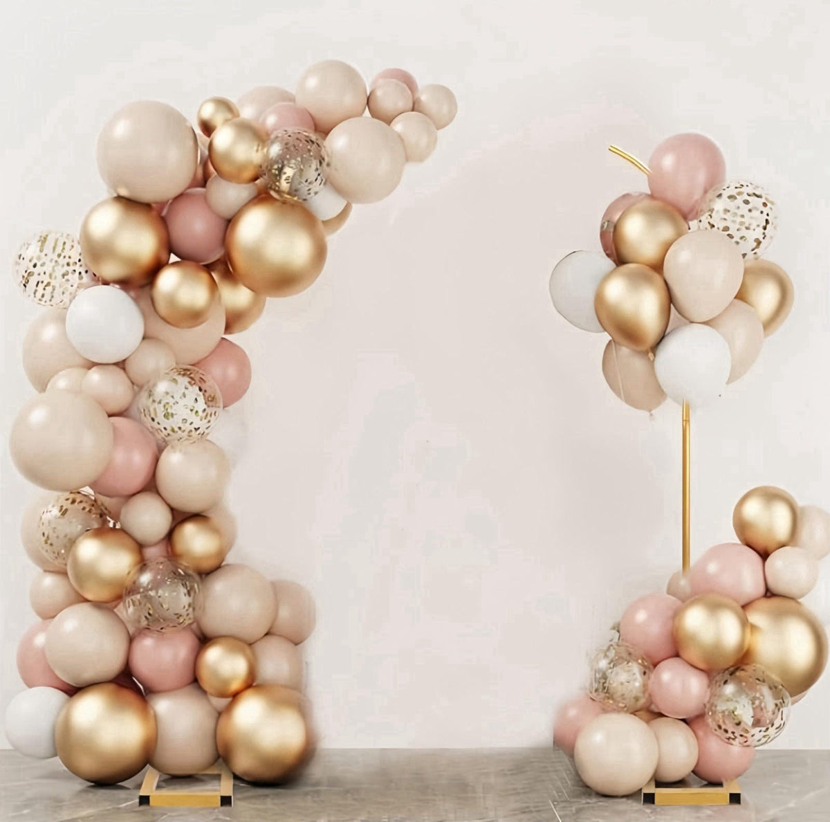 Bonastella Balloon Arch Stand Set of 2 - Metal Backdrop for Wedding, Birthday, Anniversary, Bridal and Baby Shower - Flo