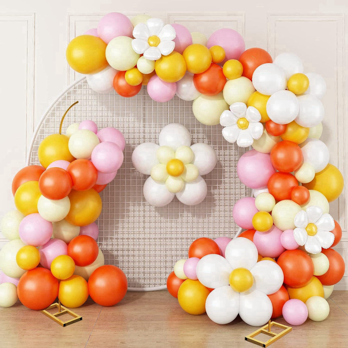Bonastella Balloon Arch Stand Set of 2 - Metal Backdrop for Wedding, Birthday, Anniversary, Bridal and Baby Shower - Flo