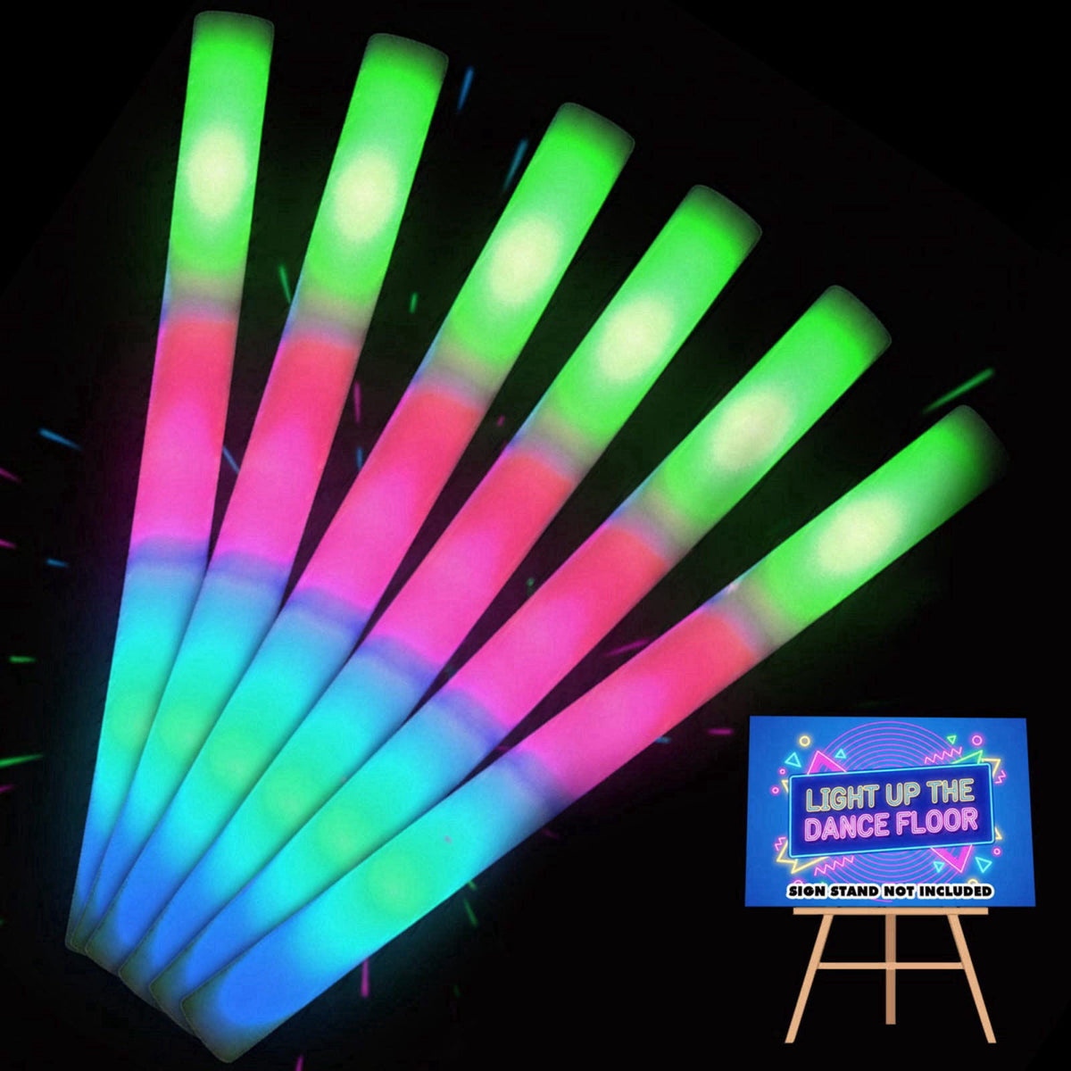 MR PARTY KING LED Foam Sticks Includes Sign, Lights Party Batons Wand for Wedding, Parties, Birthdays, Guests, Parties, 