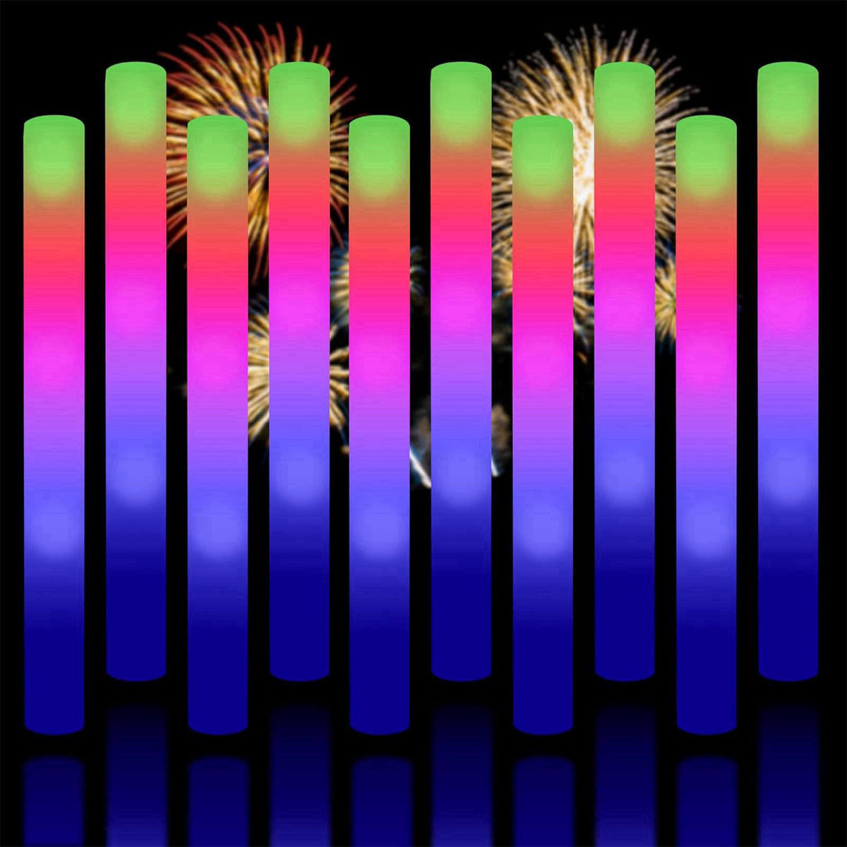Taotuo Glow Sticks Bulk, 20 Pack LED Light Up Foam Sticks 3 Modes Color Flashing,Glow Party Supplies for Wedding Birthda