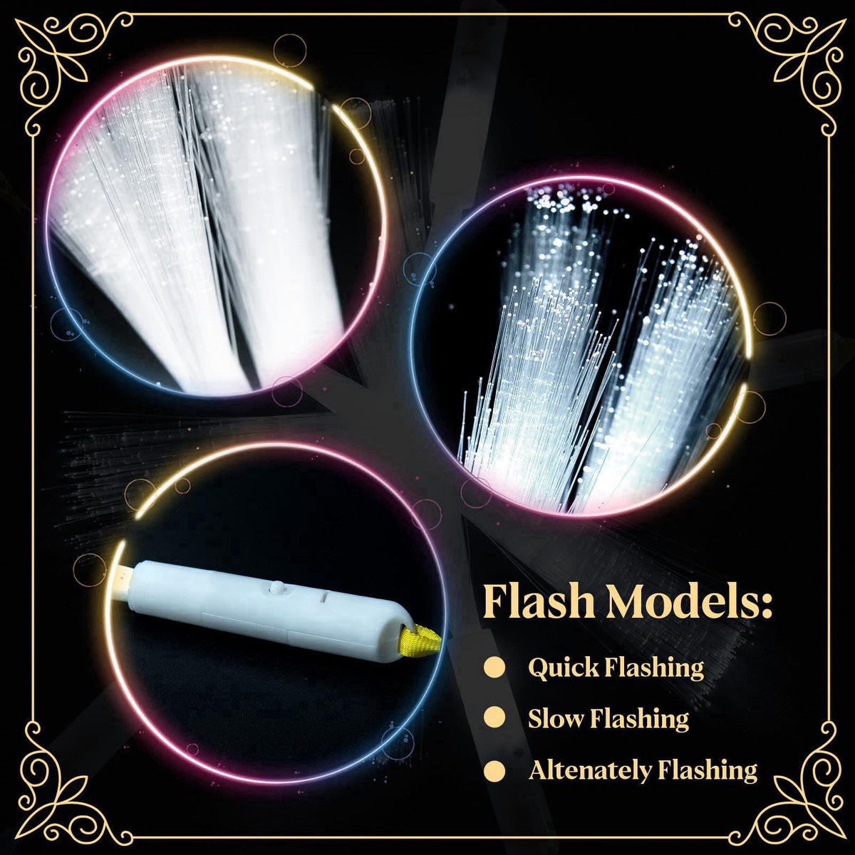 SHQDD 48 PCS White Fiber Optic Wands, Neon Party Supplies, LED Fiber Wands, Wedding Party Supplies, Glow Fiber Wands Sti