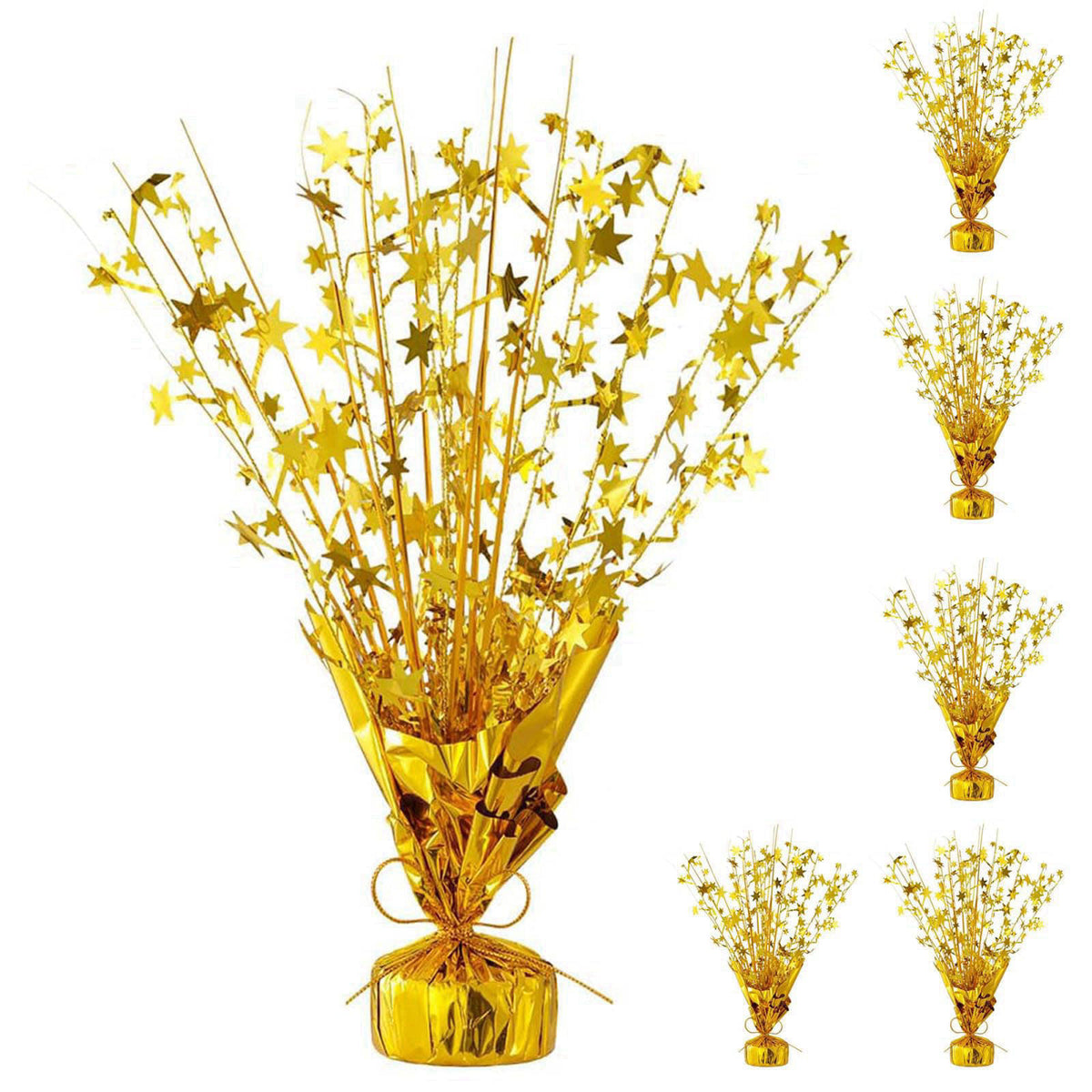 Tim&Lin 6 Pack Metallic Foil Spray Table Centerpiece Silver Star Brust Glitter Table Decorations for Birthday Graduation