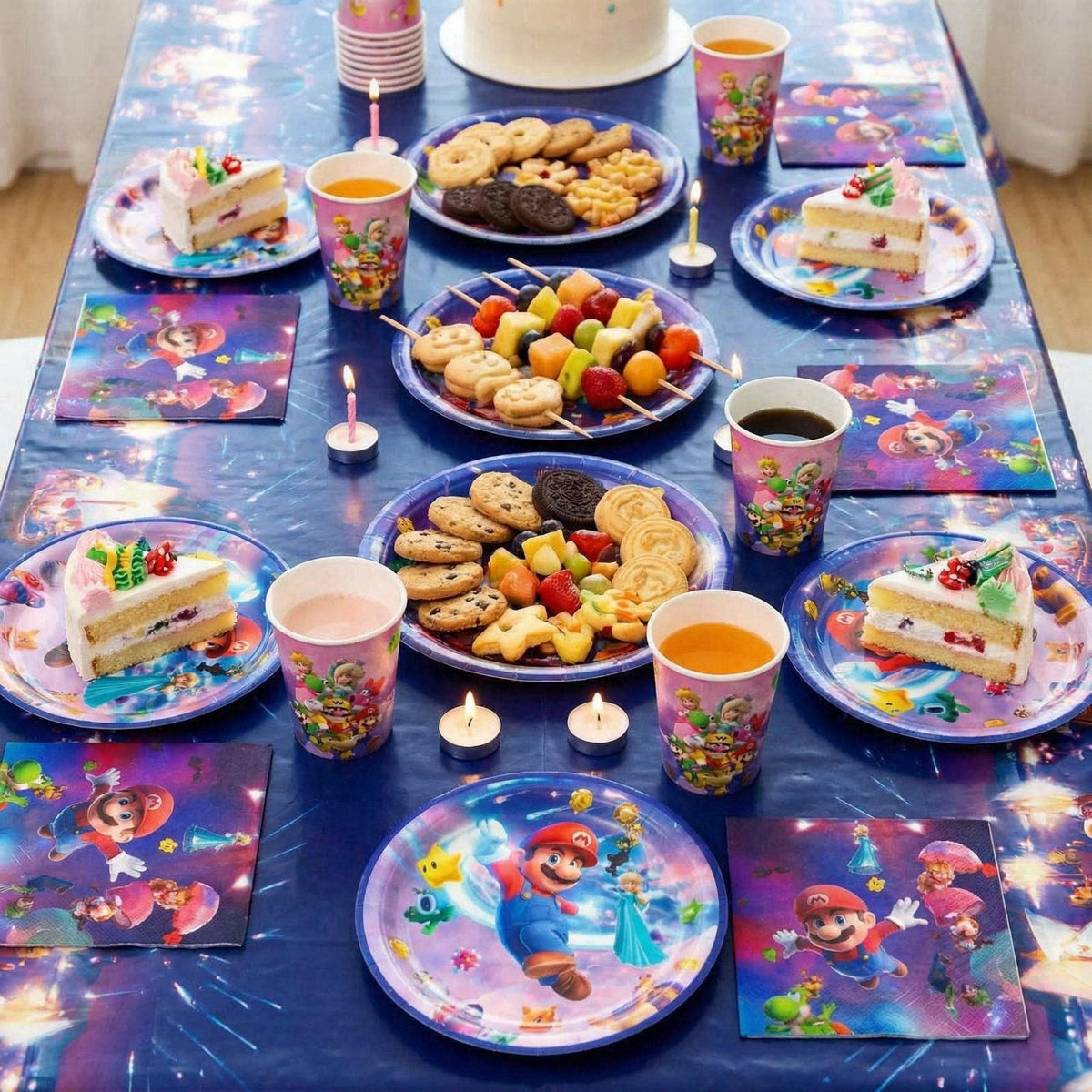 SHSAIEDHA 88Pcs Birthday Party Decorations, Party Supplies Set Including Banner, Tablecloth, Hanging Swirls, Paper Plate