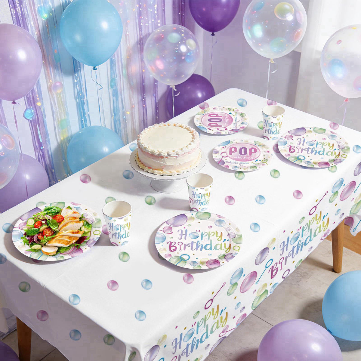 Greencian 170 Pcs Bubble Birthday Party Decorations, Serves 24 – close-up detail
