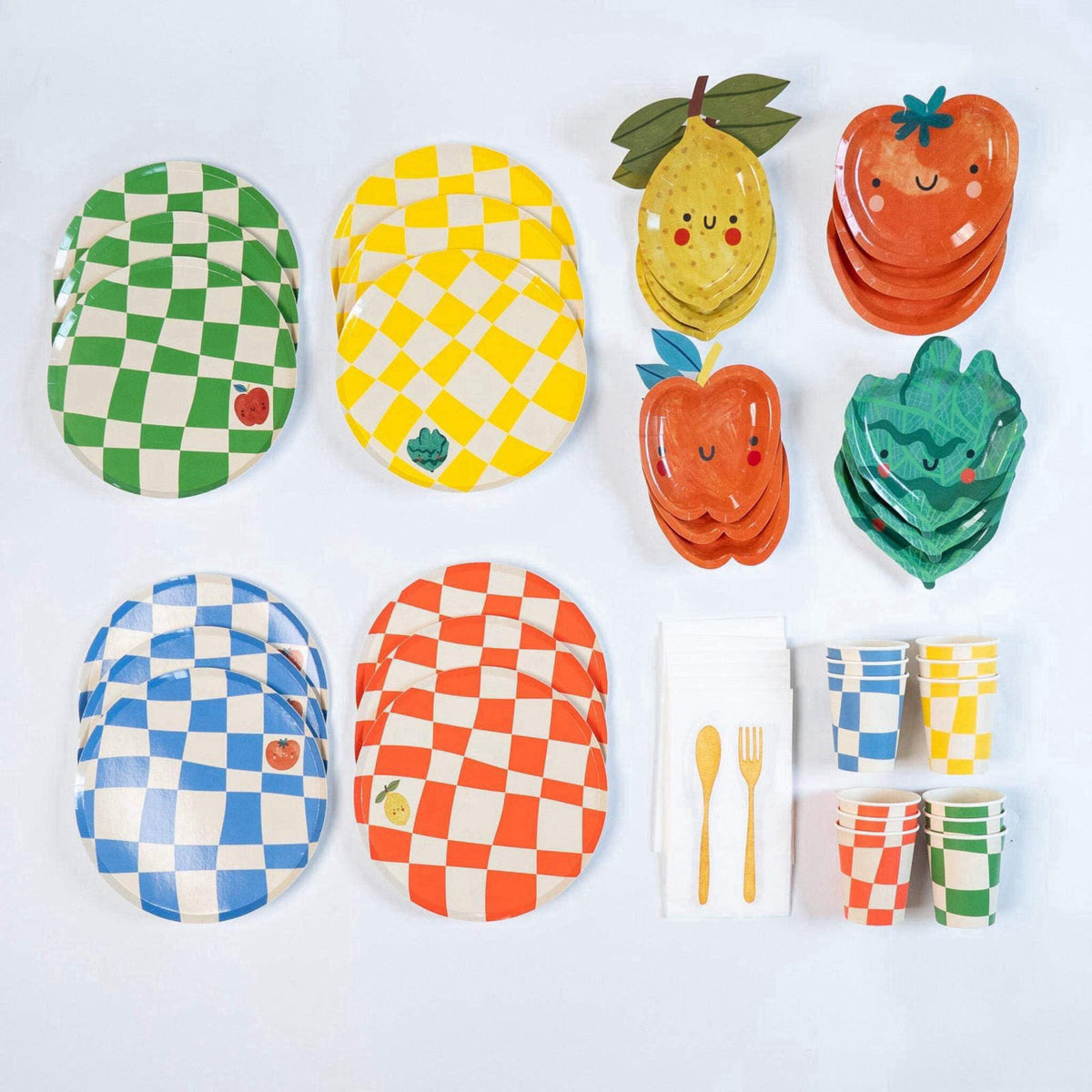 Pop Party Supplies Little Chef Birthday Party Supplies Pack (Serves 12) | Kids Cooking & Baking Themed Party Kit | Check