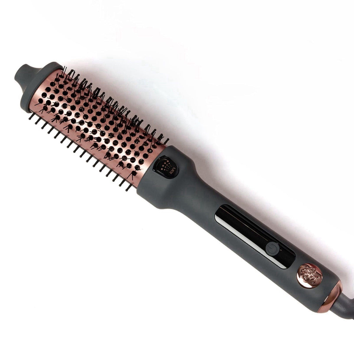 Hairitage Heated Curl Brush - 1.5 Inch Thermal Round Brush for Smooth & Frizz-Free Hair -10 Minute Blowout -Effortless C