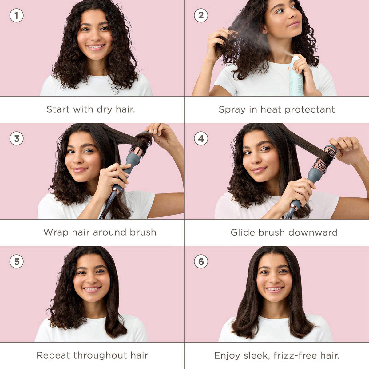 Hairitage Heated Curl Brush - 1.5 Inch Thermal Round Brush for Smooth & Frizz-Free Hair -10 Minute Blowout -Effortless C