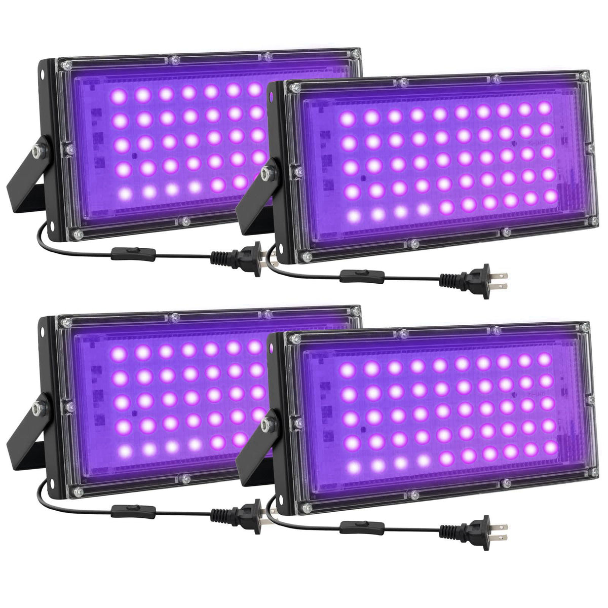 Waygor 50W LED Black Lights for Glow Party, IP65 Waterproof UV Blacklight Floodlight 395nm Black Light Spotlight Purple 