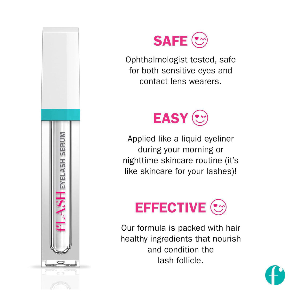FLASHSERUM fLASH Eyelash Serum Mini for Long-Looking Natural Lashes - Enhances & Strengthens, Safe & Effective Formula f