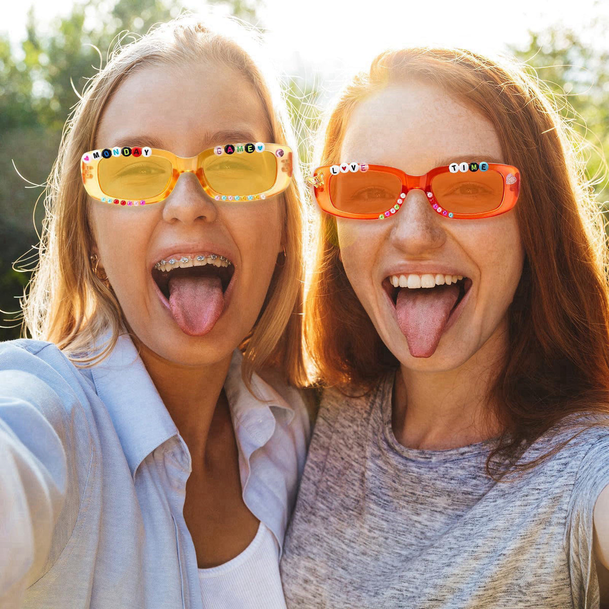 Relaxweex DIY Sunglasses Decorating Kit Popular Singer Party Favors Friendship Glasses Craft Bulk with Letter Bead for W