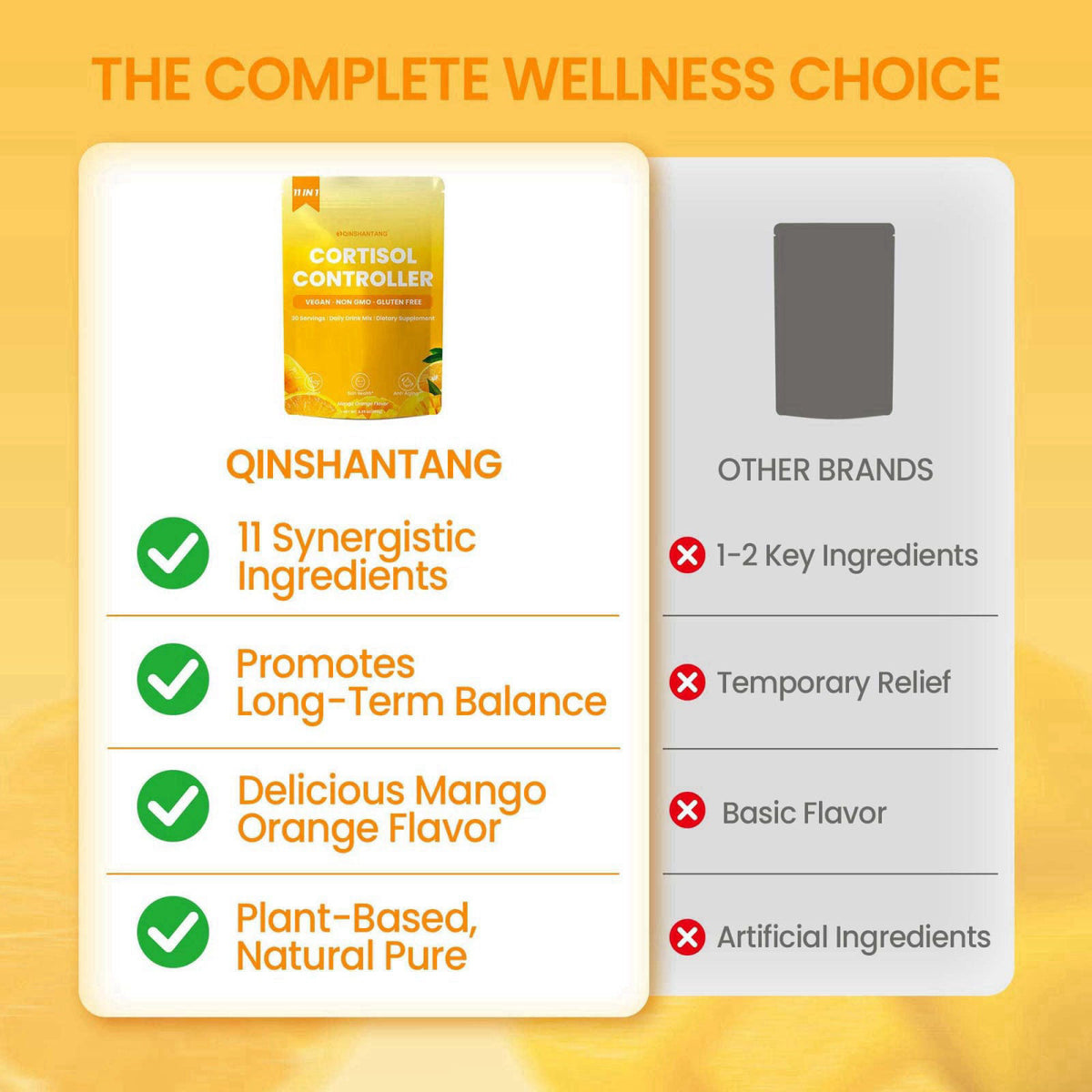QIN SHAN TANG Cortisol Drink Powder, Cortisol Supplements for Women | Magnesium Glycinate, Ashwagandha, L-Theanine & Lio