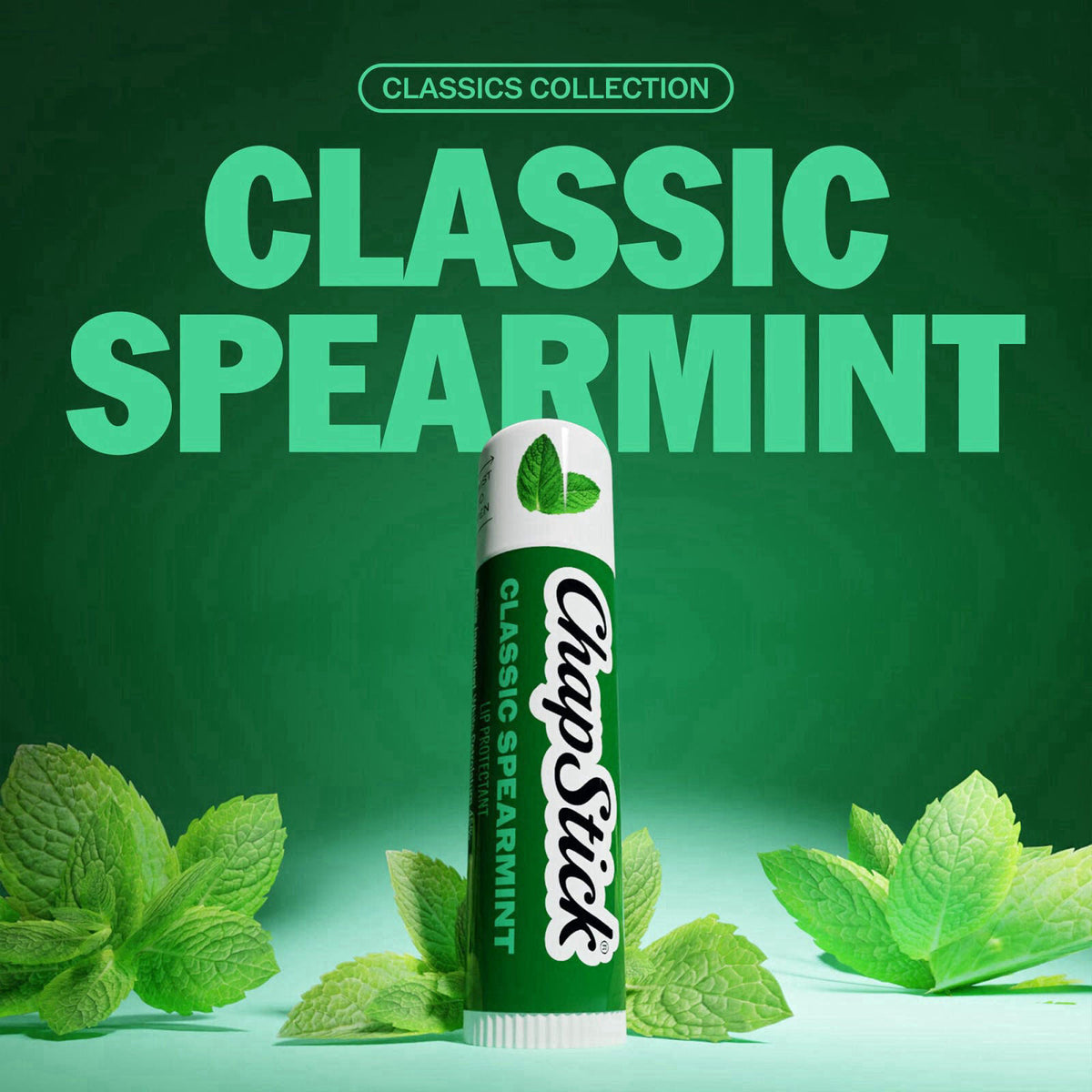 ChapStick Classic Spearmint Lip Balm, Bulk 12-Pack – close-up detail in White