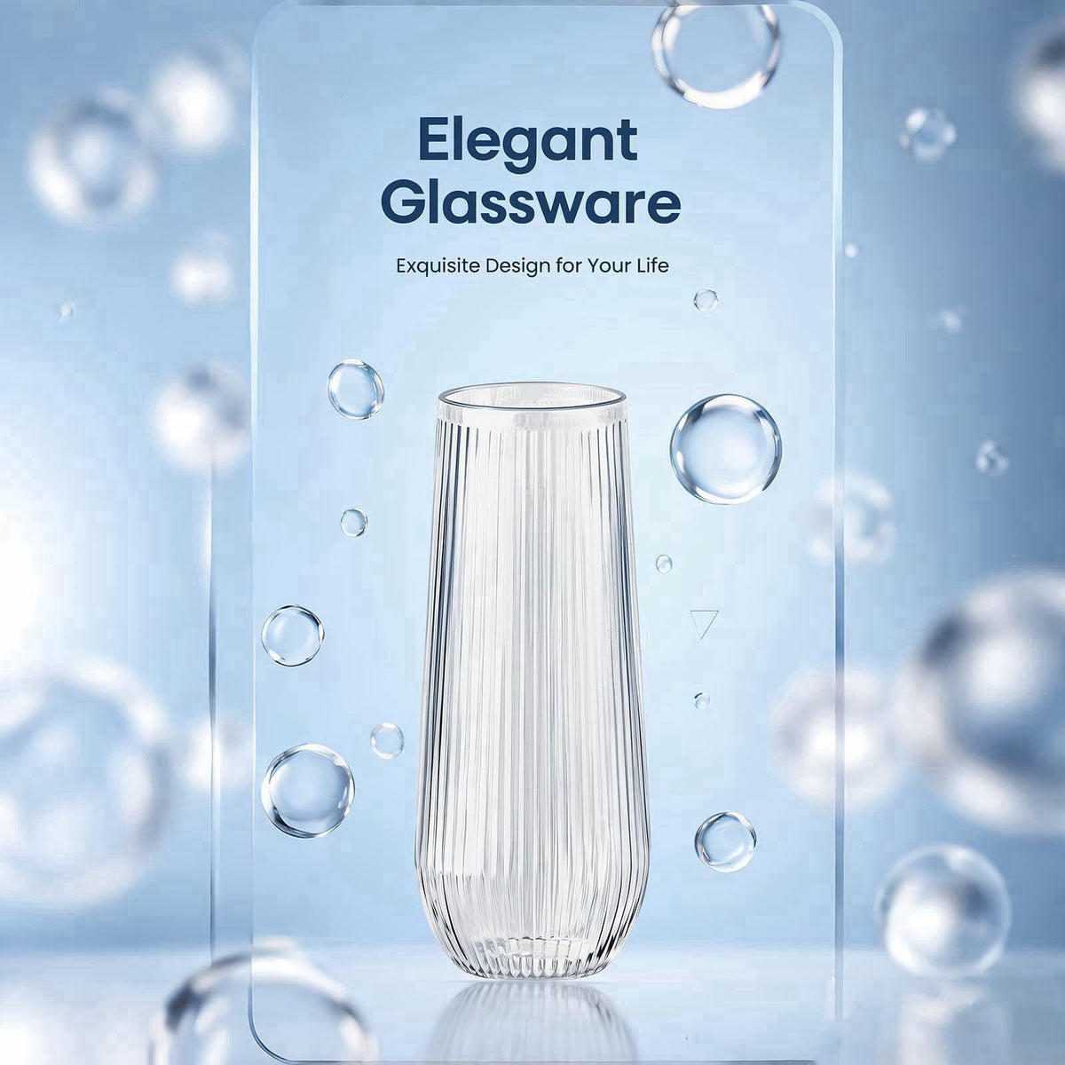 Lueumxc 48 Pack Plastic Champagne Flutes, 9 Oz Ribbed Unbreakable Disposable Cups – back view and specifications