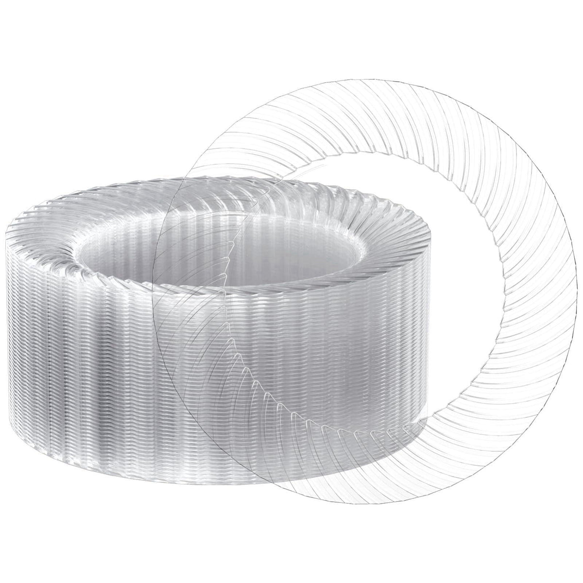 FOCUSLINE 10 Inch Clear Plastic Plates, 100 Count Disposable Dinner Plates – product photo (Plates)