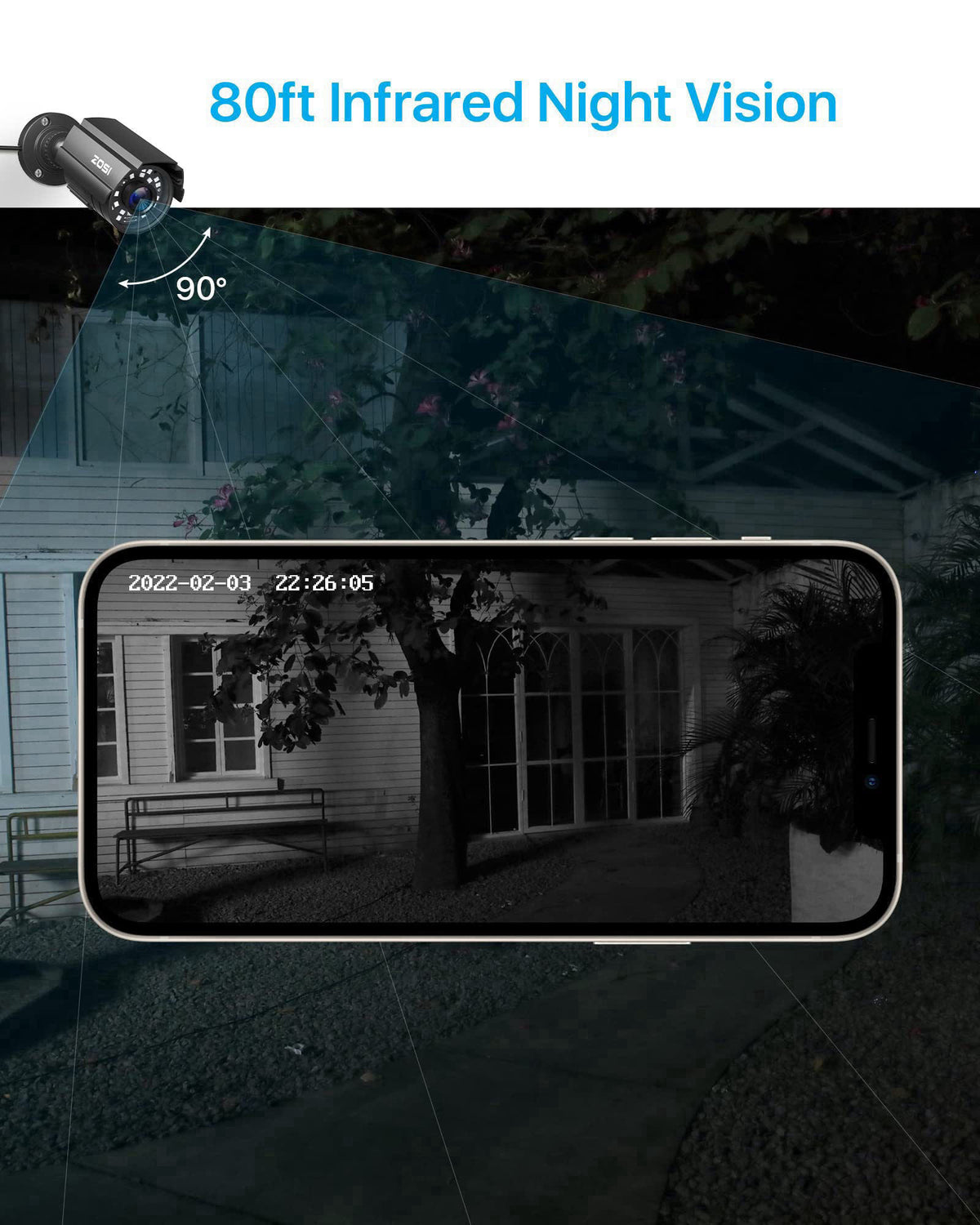ZOSI 1080P CCTV Camera Outdoor Indoor Hybrid 4 in 1 HD TVI/CVI/AHD/CVBS Home Security Cameras System,Night Vision,Waterp