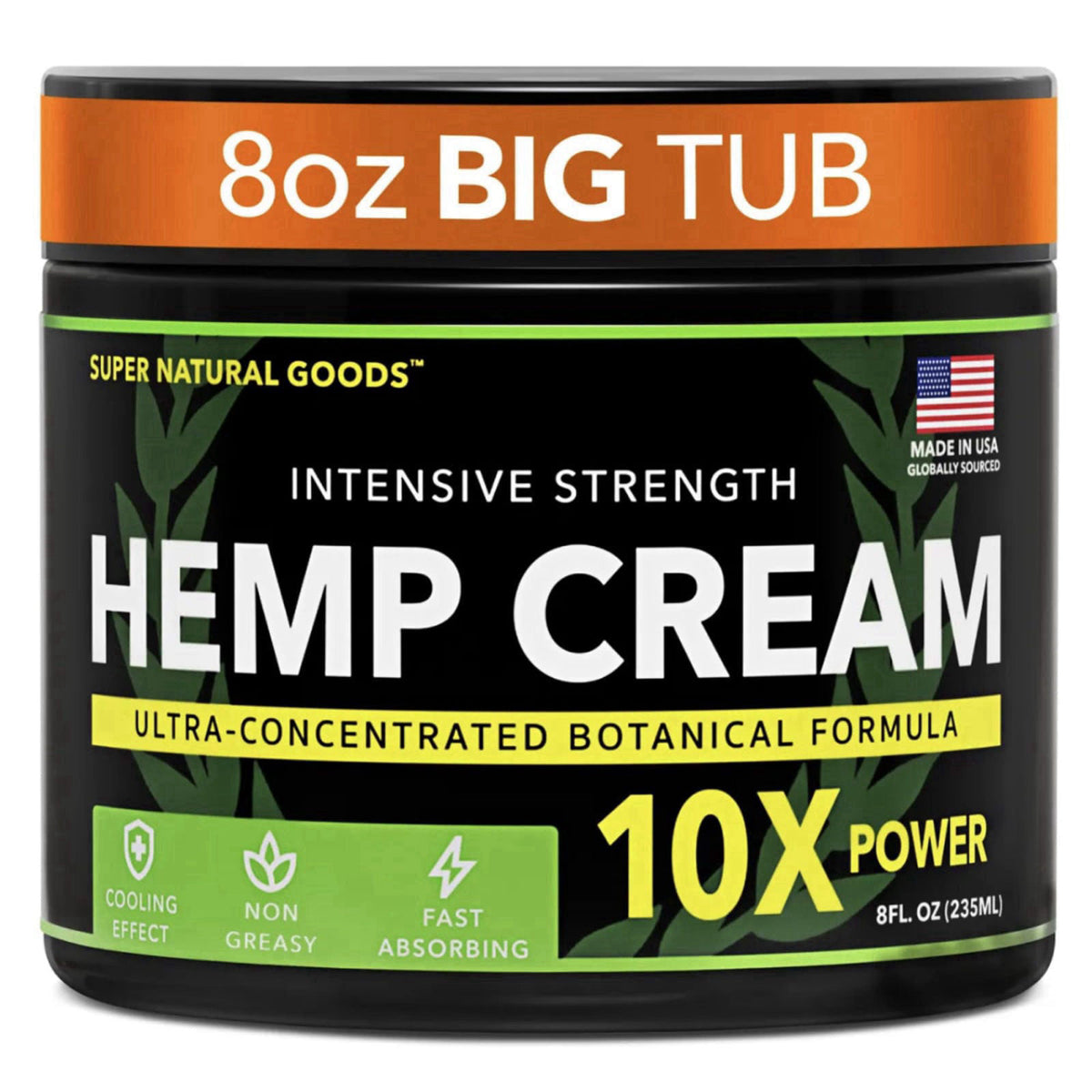 Super Natural Goods Hemp Cream Maximum Strength Arnica MSM Menthol Aloe for Localized Use 8 oz – product photo (Creams)