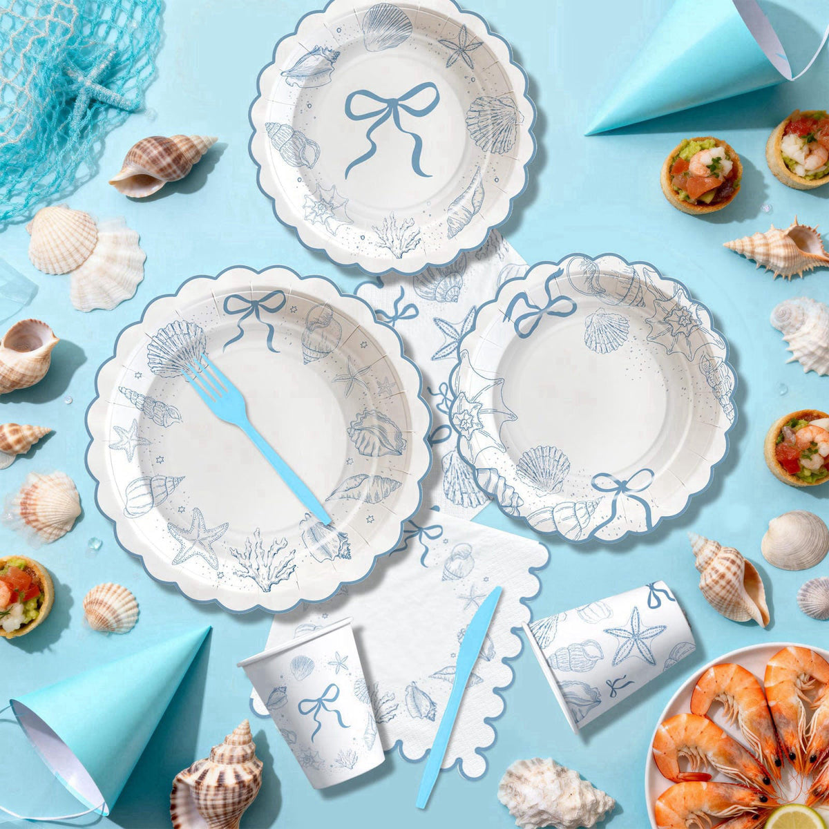 HOAKWA Seashell Party Decorations for Summer Beach Birthday Turned Pretty – close-up detail