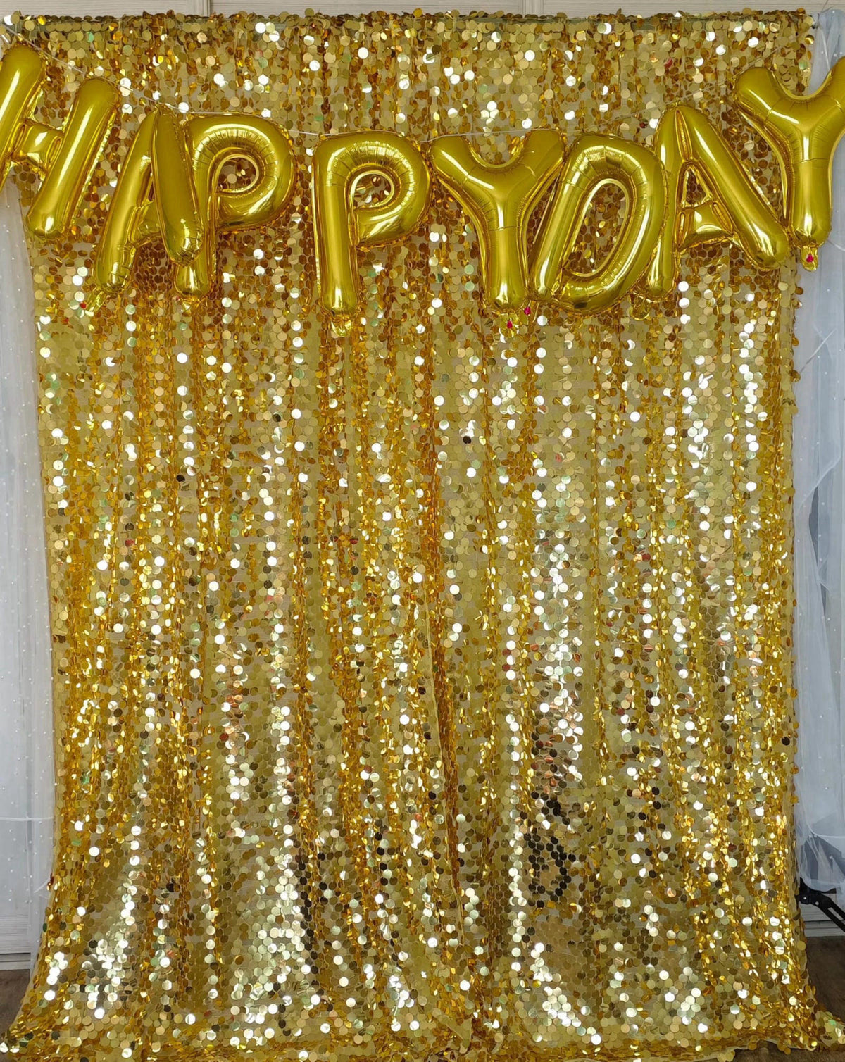 TCBESTO Large Payatte 18MM Sequin Backdrop Curtains, Light Gold, 9FTx8FT – product photo (Backgrounds)
