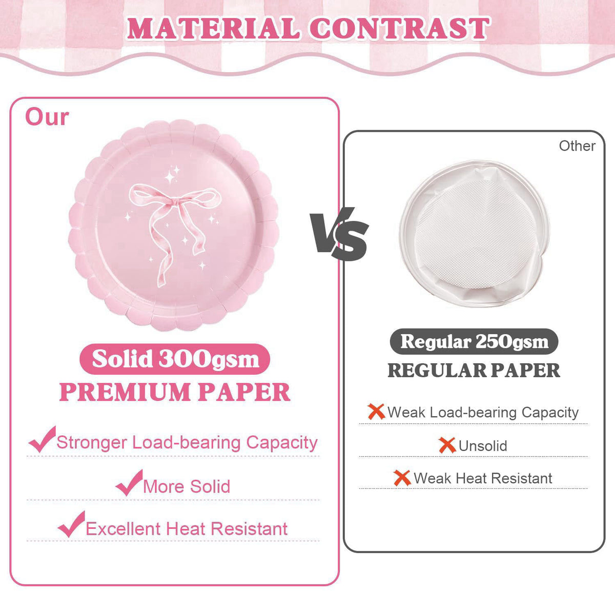 Kinovo 300 Pcs Pink Bow Plates, Cups, Napkins and Tableware Sets for Coquette Birthday Decorations, Party Supplies Inclu