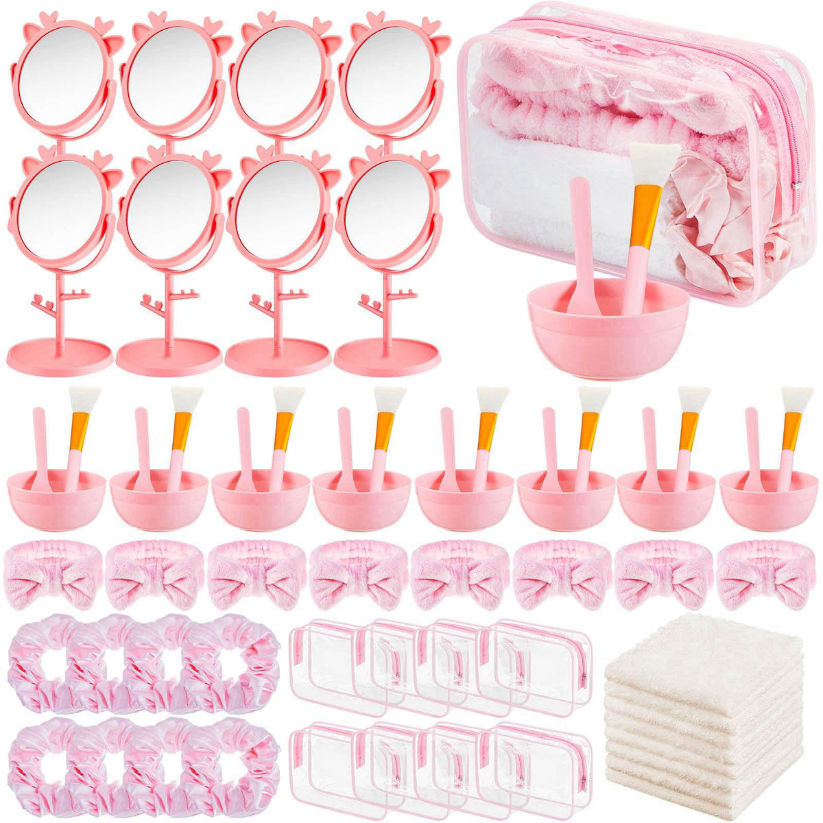 Shinylin 8 Set Spa Sleepover Party Supplies, Pink – product photo (Multi-Item Party Favor Packs)