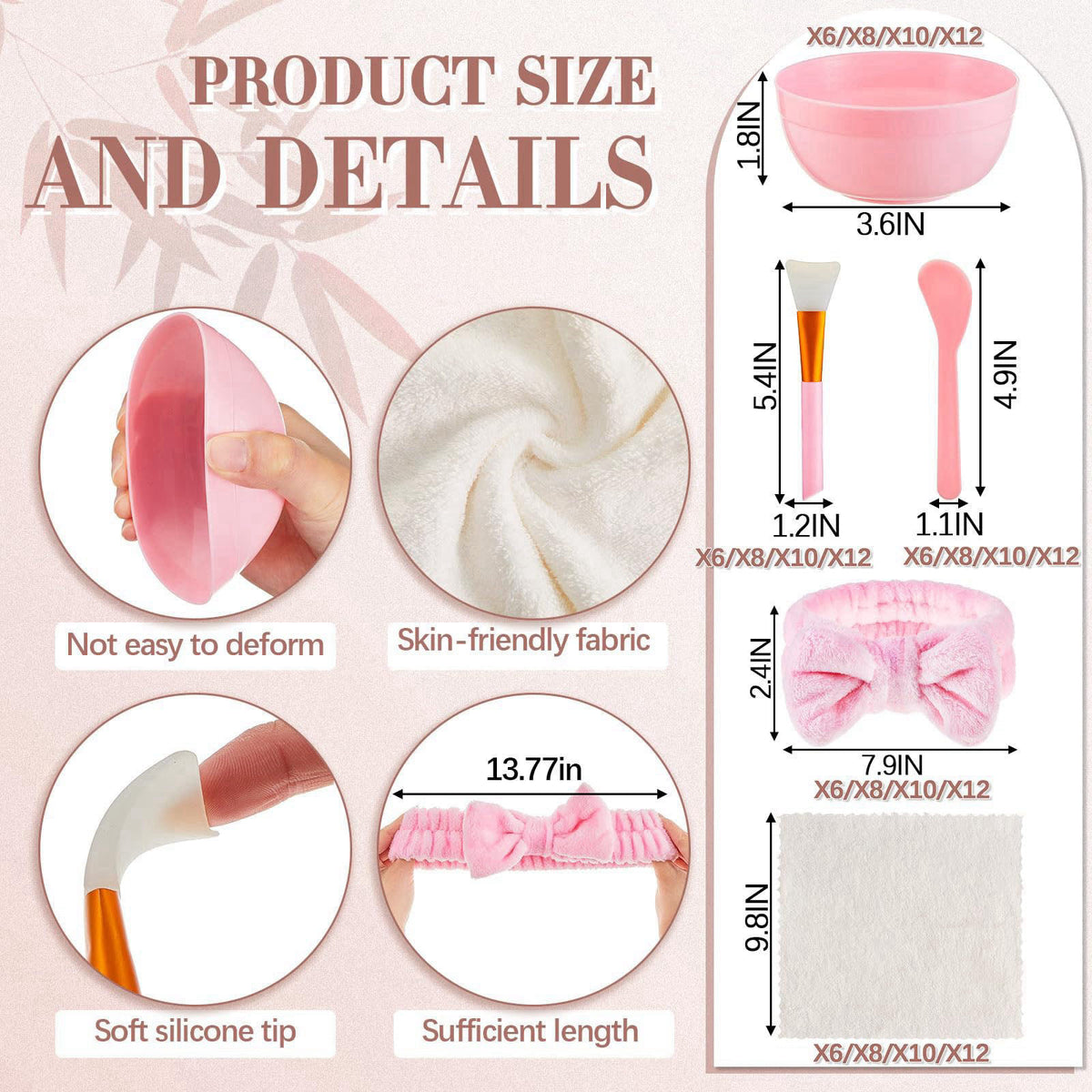 Shinylin 8 Set Spa Sleepover Party Supplies, Pink – packaging and label