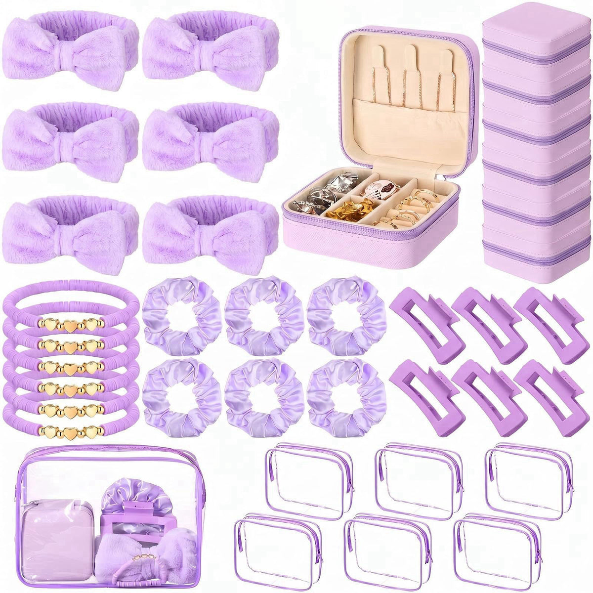 Liliaafar 36 Pcs Teen Girl Party Favors, Spa Sleepover Supplies, Classic, Purple – product photo (Headbands)