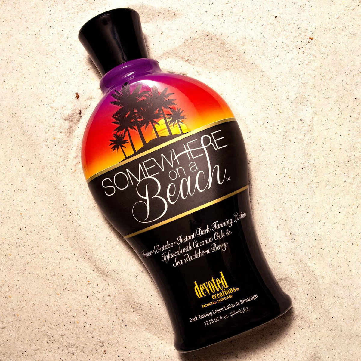 Devoted Creations Somewhere on a Beach, Indoor Outdoor, Instant Dark Tanning Lotion 12.25 Ounce – full view