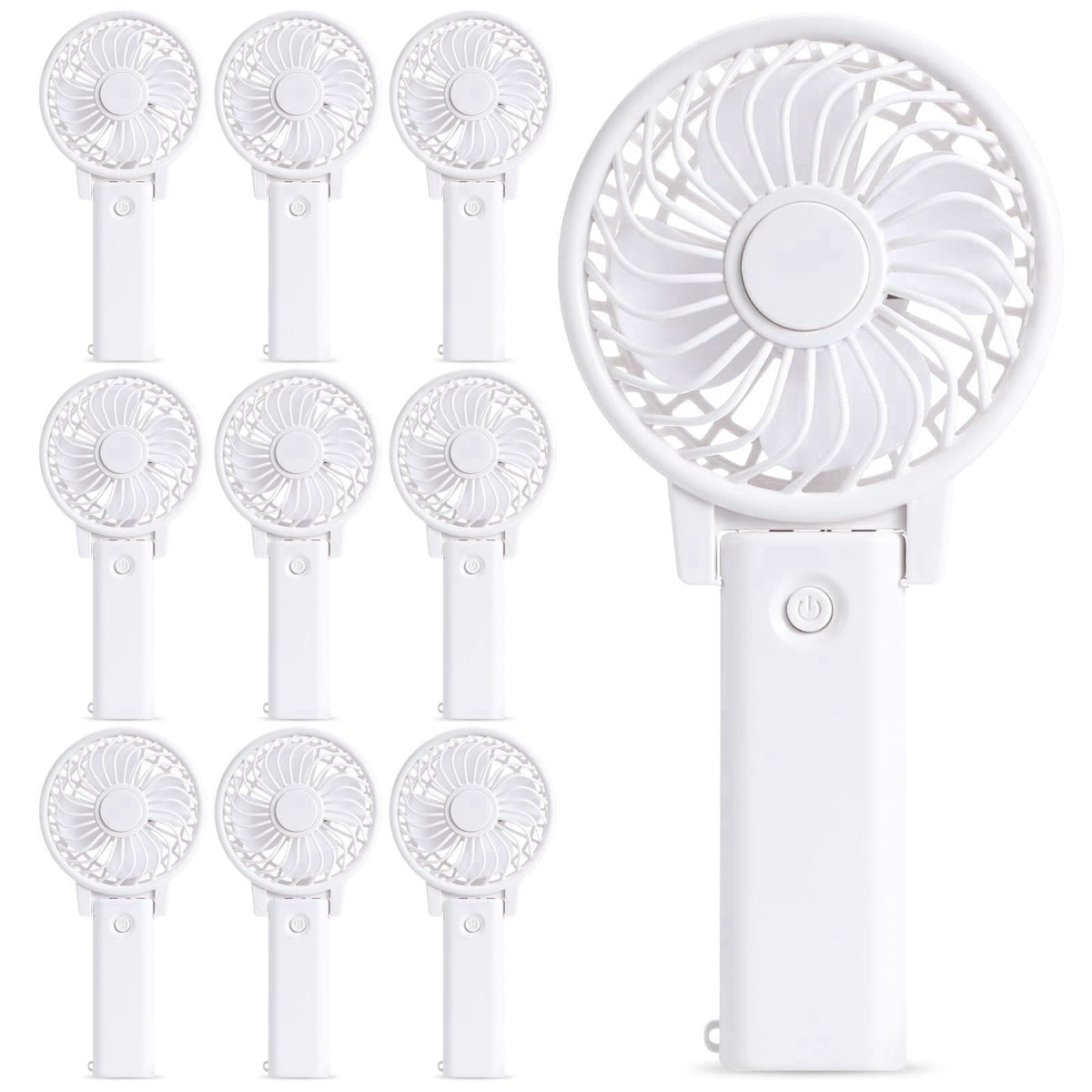 Glooglitter 10 Pcs Handheld Mini Fans Bulk for Wedding Favor,Classic – product photo (Personal Fans)