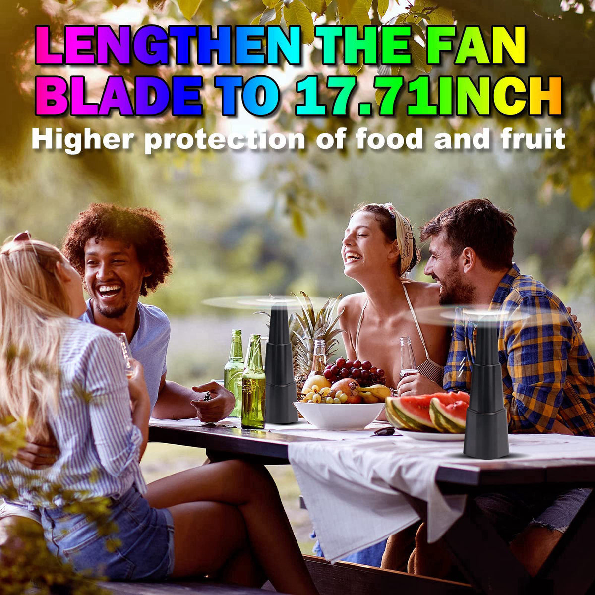 KTDRJN Fly Fans for Tables,Food Indoor Outside,4 Pack Portable Outdoor Picnic Fan,Batteries Powered Table Restaurant, Pa