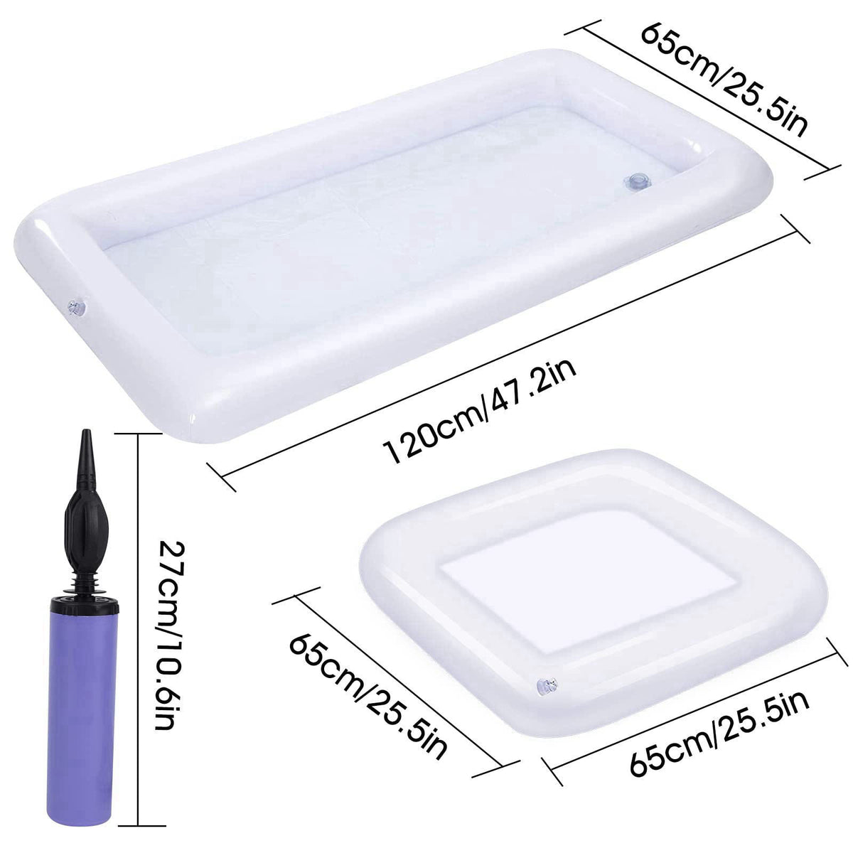 jxzdle 4 Pack Inflatable Ice Serving Bar Pool Party Buffet Drink Cooler Floating Ice Tray Food Drink Containers for Summ