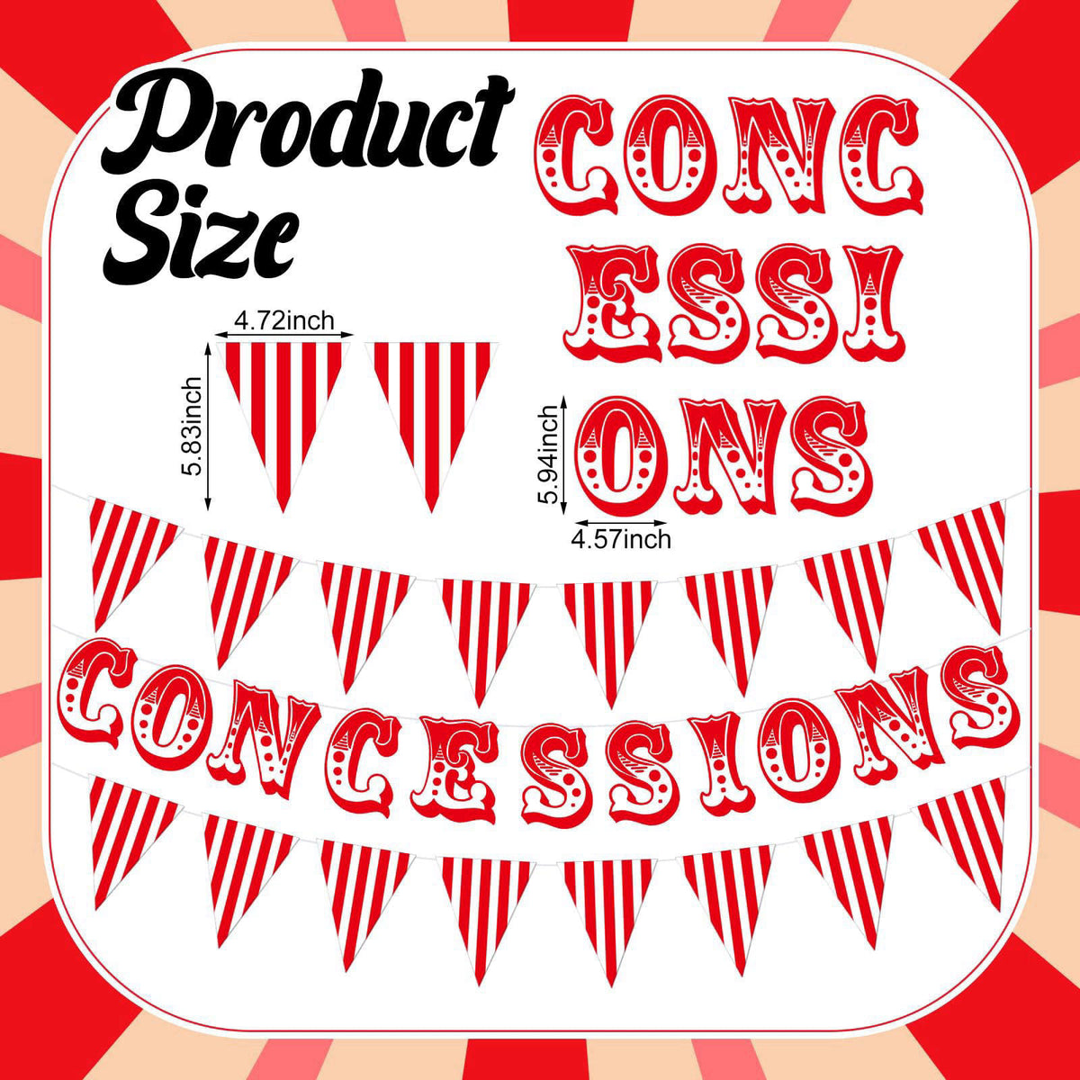 Foilswirl 153 Pcs Halloween Circus Decoration Carnival Party Supply Concession Banner – close-up detail
