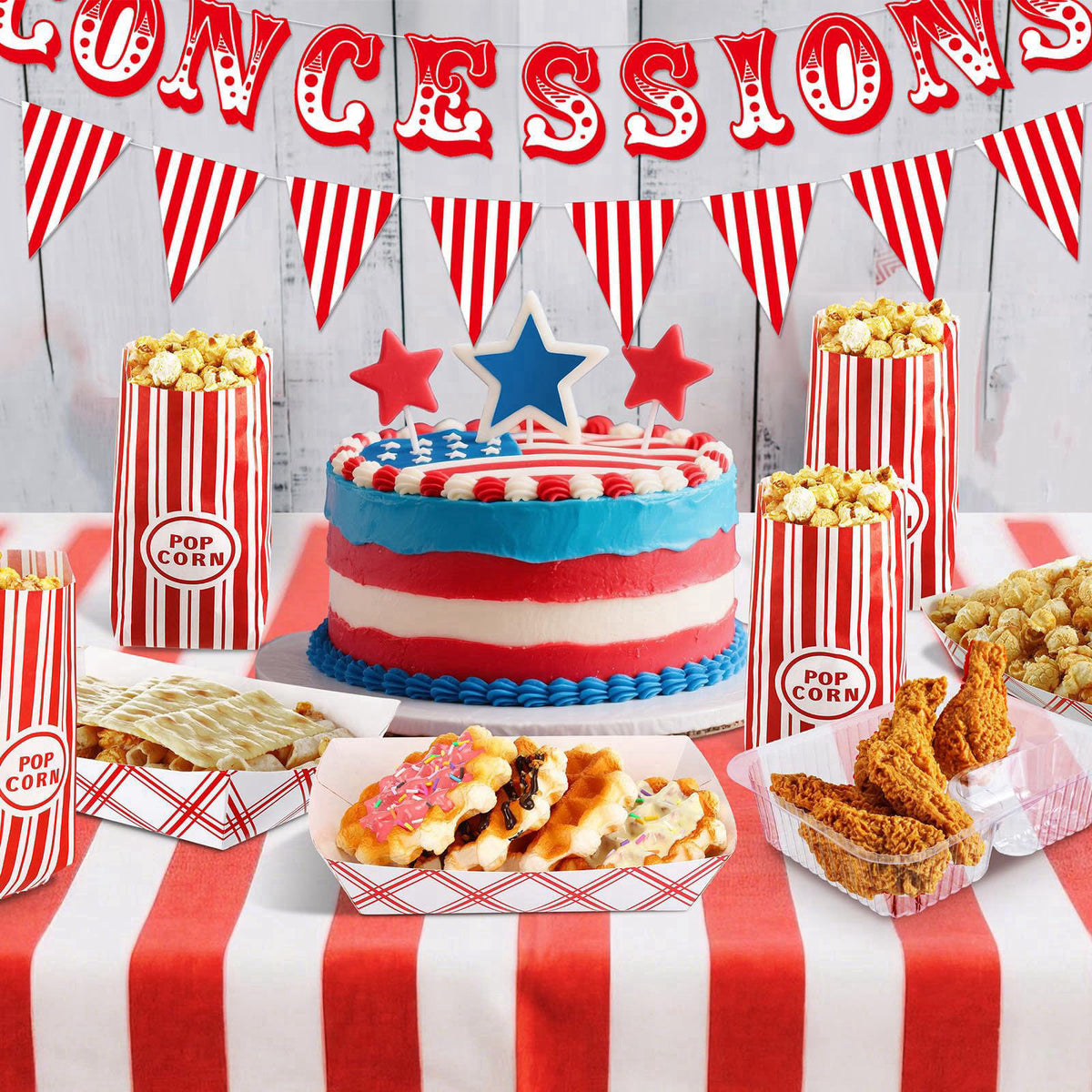 Foilswirl 153 Pcs Halloween Circus Decoration Carnival Party Supply Concession Banner – alternate angle