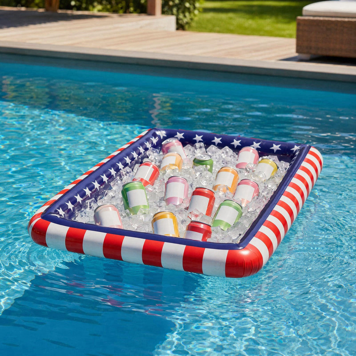 Bekecidi 2 Pack Inflatable Serving Bar Tray, Portable Buffet Cooler for Pool Beach Picnic Grad Party, Inflatable Soda Ic