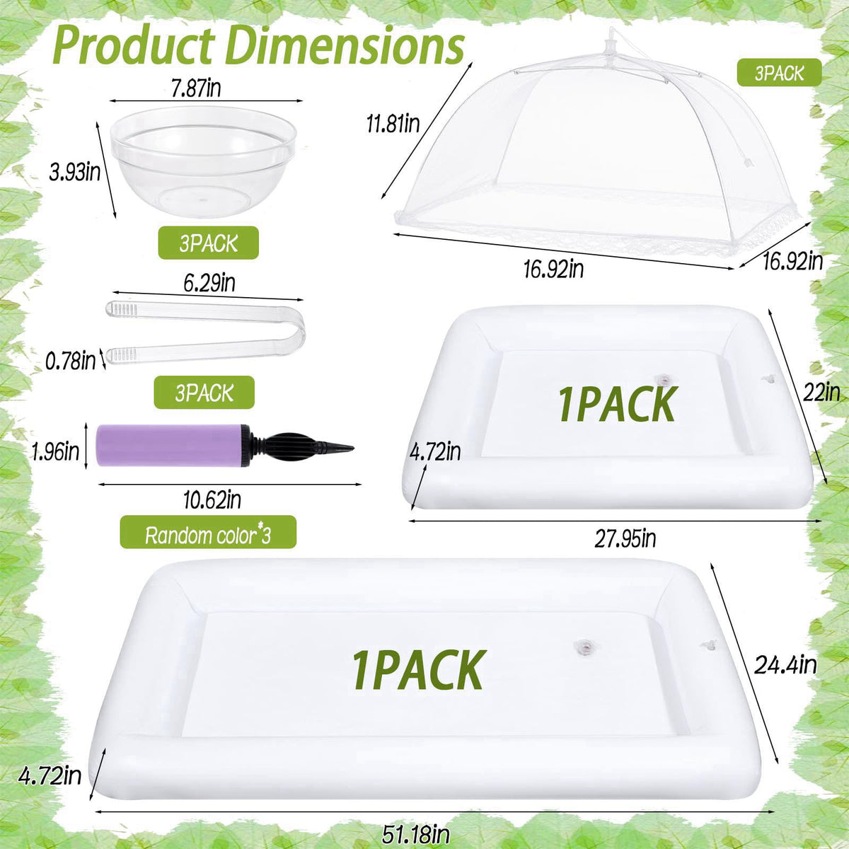 Wenceda Inflatable Cooler for Parties, Serving Bar & Mesh Food Cover Set for Buffet Food Drink Outside, 2 Inflatable Coo