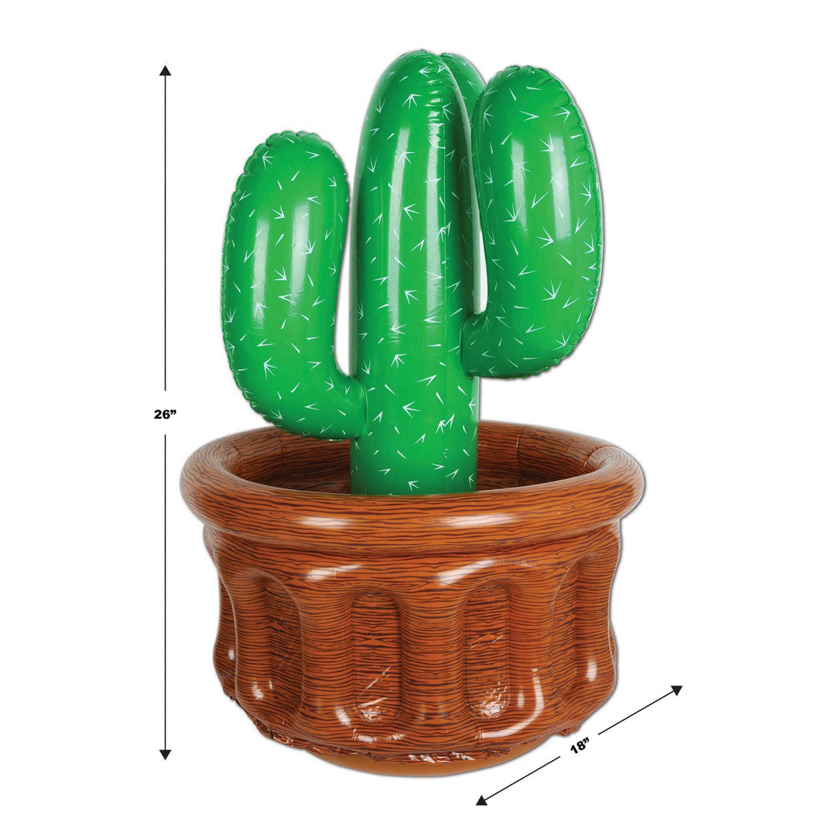 Beistle Inflatable Cactus Cooler, Holds Approx. 24 12 oz. Cans - Drink Cooler, Drink Container for Parties, Cactus Party