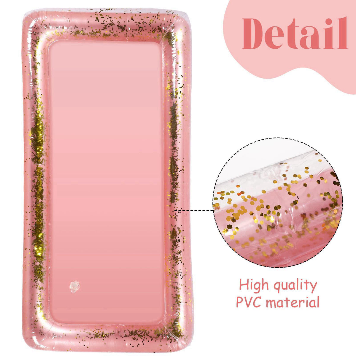 Poen 4 Pcs Inflatable Serving Bar Inflatable Food Cooler Buffet with Glittering Confetti Inflatable Ice Tray for Food Dr