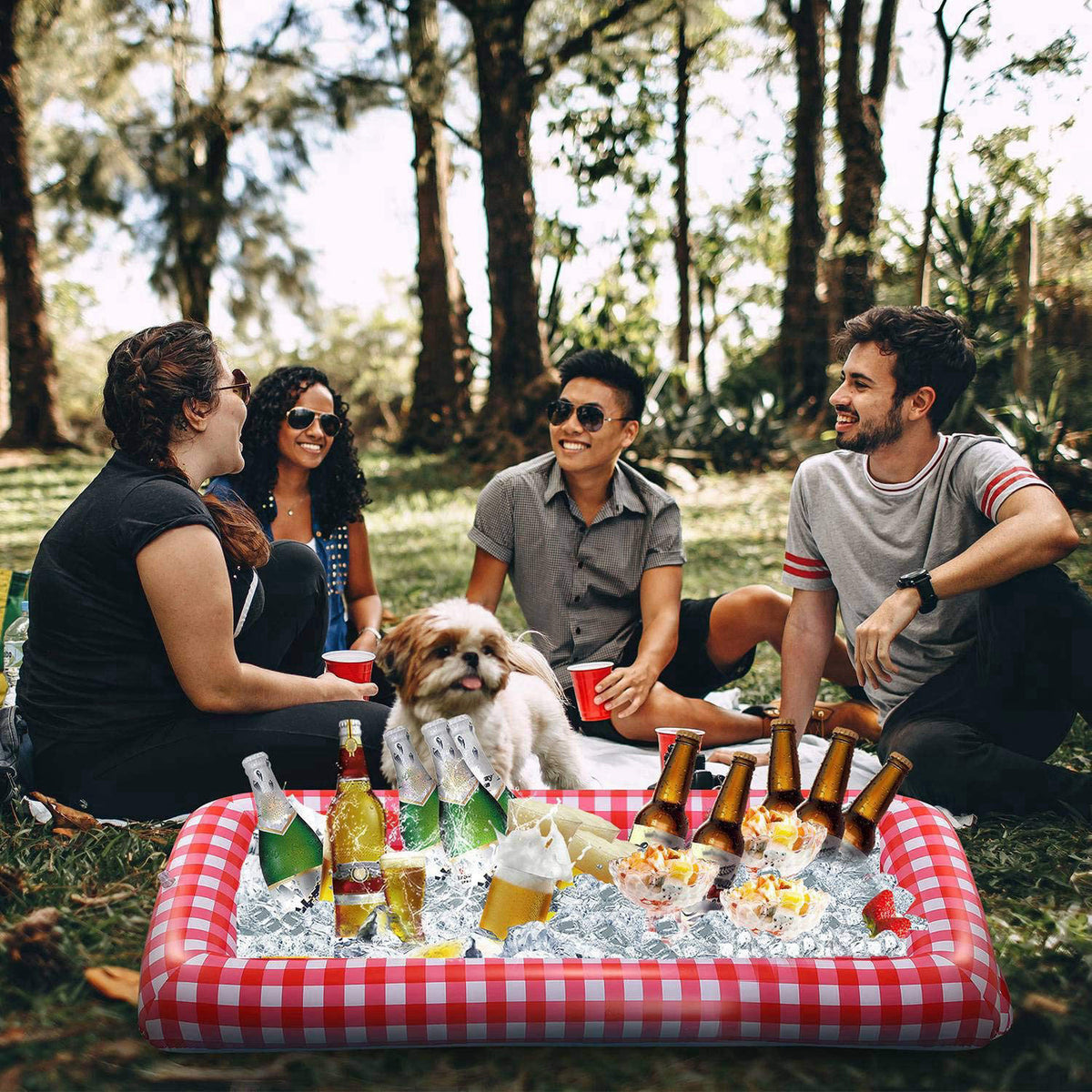 KOCASO Inflatable Ice Buffet Bar for Outdoor Picnics/Parties/Get Togethers (Portable Serving Bar, Blow Up, Lightweight, 