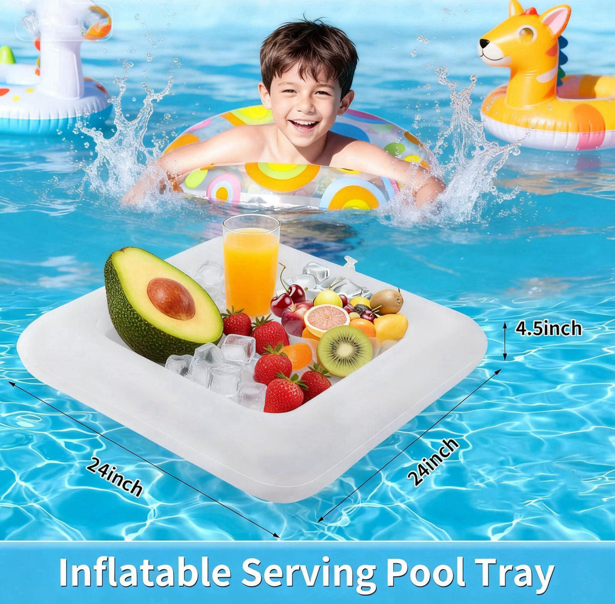 3-piece Inflatable ice Serving bar, Inflatable ice Tray, Portable Inflatable ice Tray, Suitable for Parties, picnics, ba