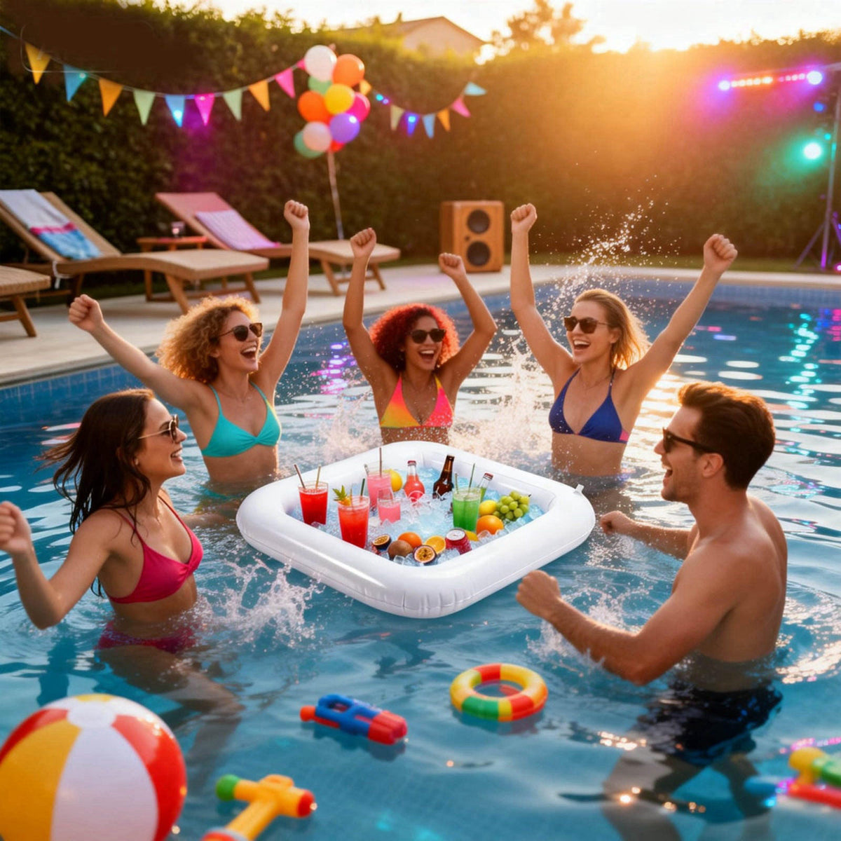 3-piece Inflatable ice Serving bar, Inflatable ice Tray, Portable Inflatable ice Tray, Suitable for Parties, picnics, ba