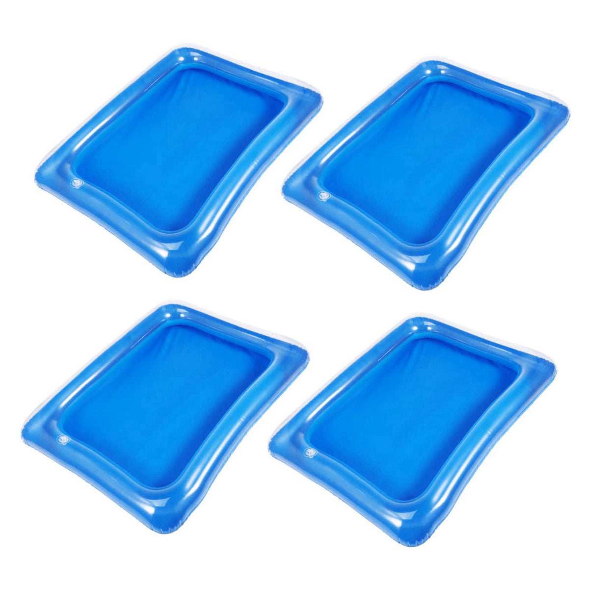 IMIKEYA Inflatable Ice Serving Trays 4 Pack PVC for Cans and Bottles – Blue, Polyvinyl Chloride