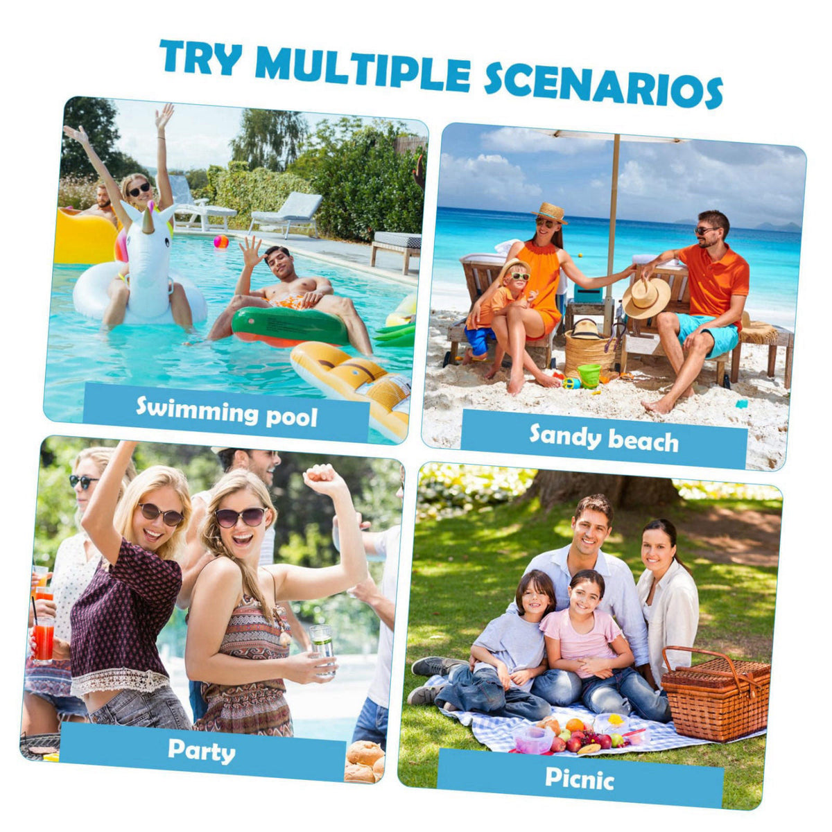 IMIKEYA Inflatable Ice Serving Trays 4 Pack PVC for Cans and Bottles – full view