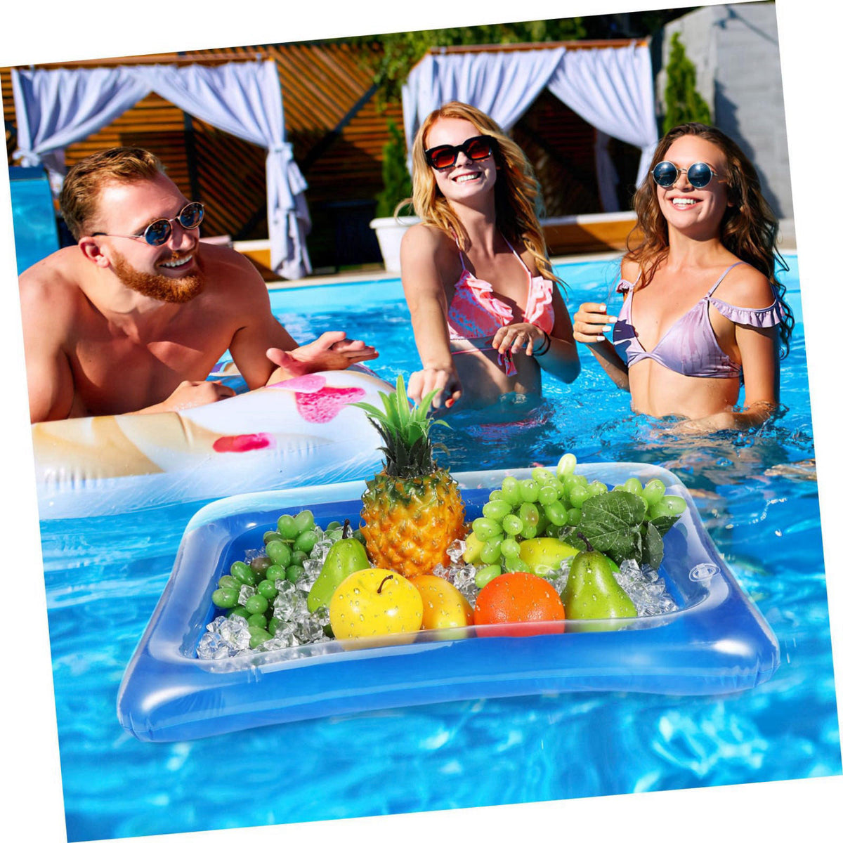 IMIKEYA Inflatable Ice Serving Trays 4 Pack PVC for Cans and Bottles – alternate angle
