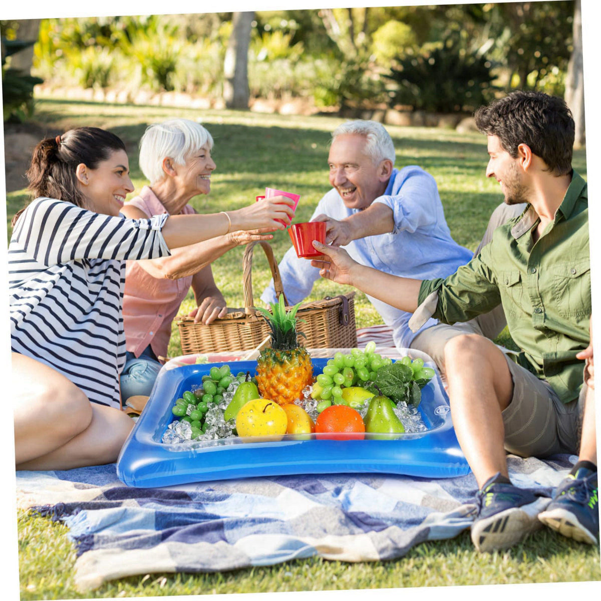 Cabilock Inflatable Serving Bars Inflatable Cooler Ice Buffet Salad Serving Trays Food Drink Holder for Indoor Outdoor S
